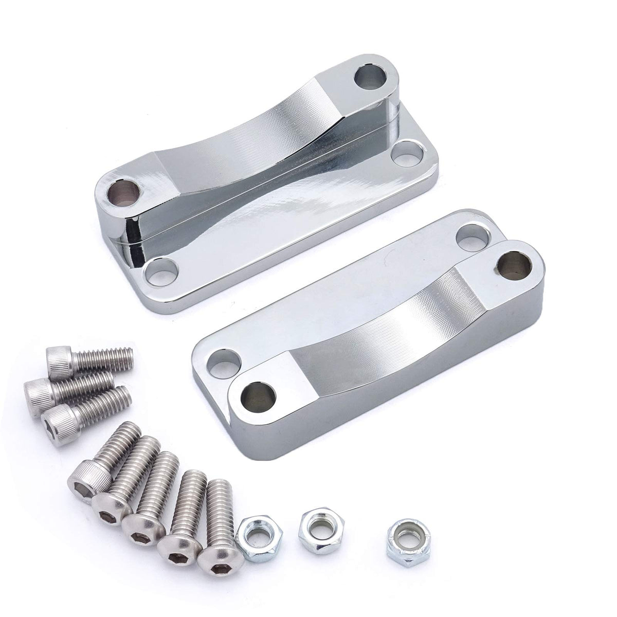 Wsays Touring Front Fender Riser Relocator Spacer Kit 20Mm Lift Adapter Chrome Compatible With Harley Road King Electra Glide Flhr Flht 2003-2013