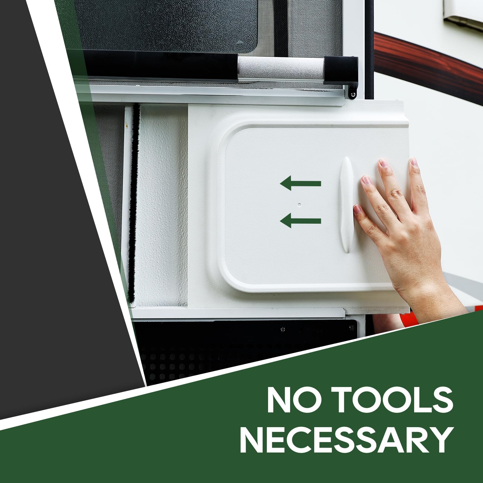 RVGUARD RV Screen Door Slide, 12    Panel with Slide Stop, fits for RV, Camper, Travel Trailer, OEM Replacement, White