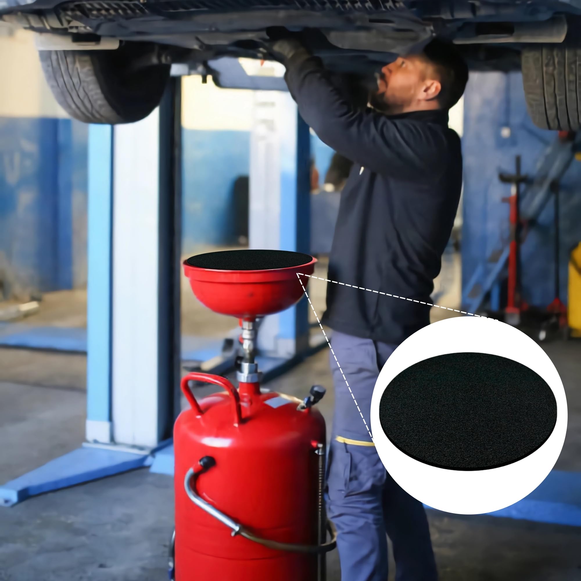 FEICHANGHAO Oil Drain Splash Pad, 15 inch Round No Splatter Pad Oil Splash Pad Fits Most Oil Drains Anti Splash Oil Change Mat f