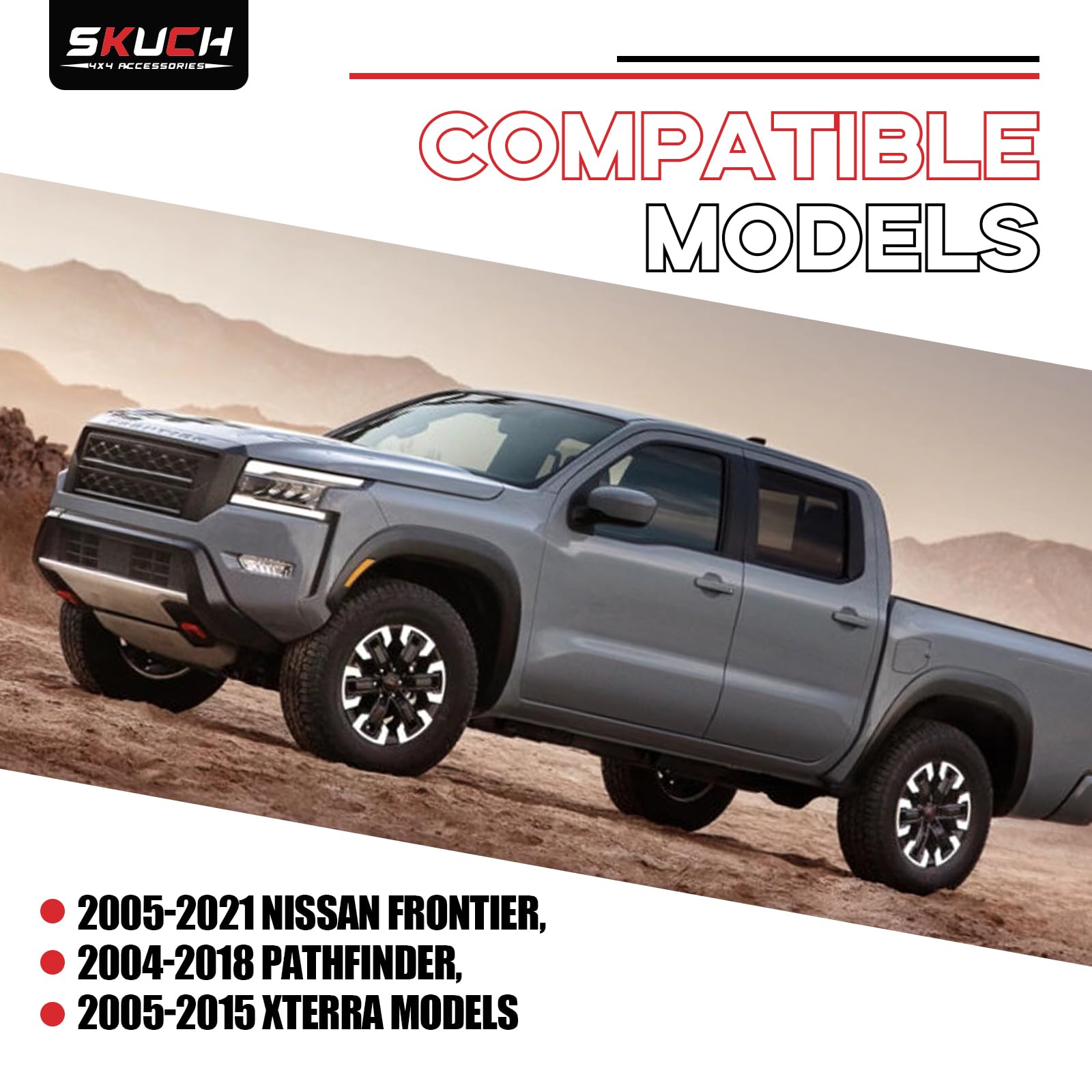 Front Upper Control Arms for Nissan Frontier 2005-2021, Pathfinder 2004-2018, Xterra 2005-2015, 1-3'' Lift Polyurethane Bushing