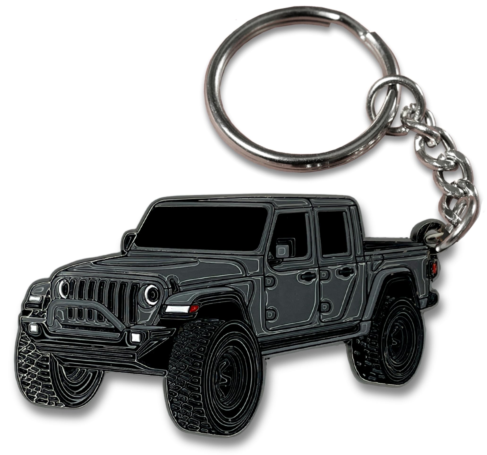 FOUR WHEEL BEAST Jeep Gladiator Keychain - Officially Licensed Jeep Accessories Key Chain Fob Cover Mods 2024 2023 (Granite)