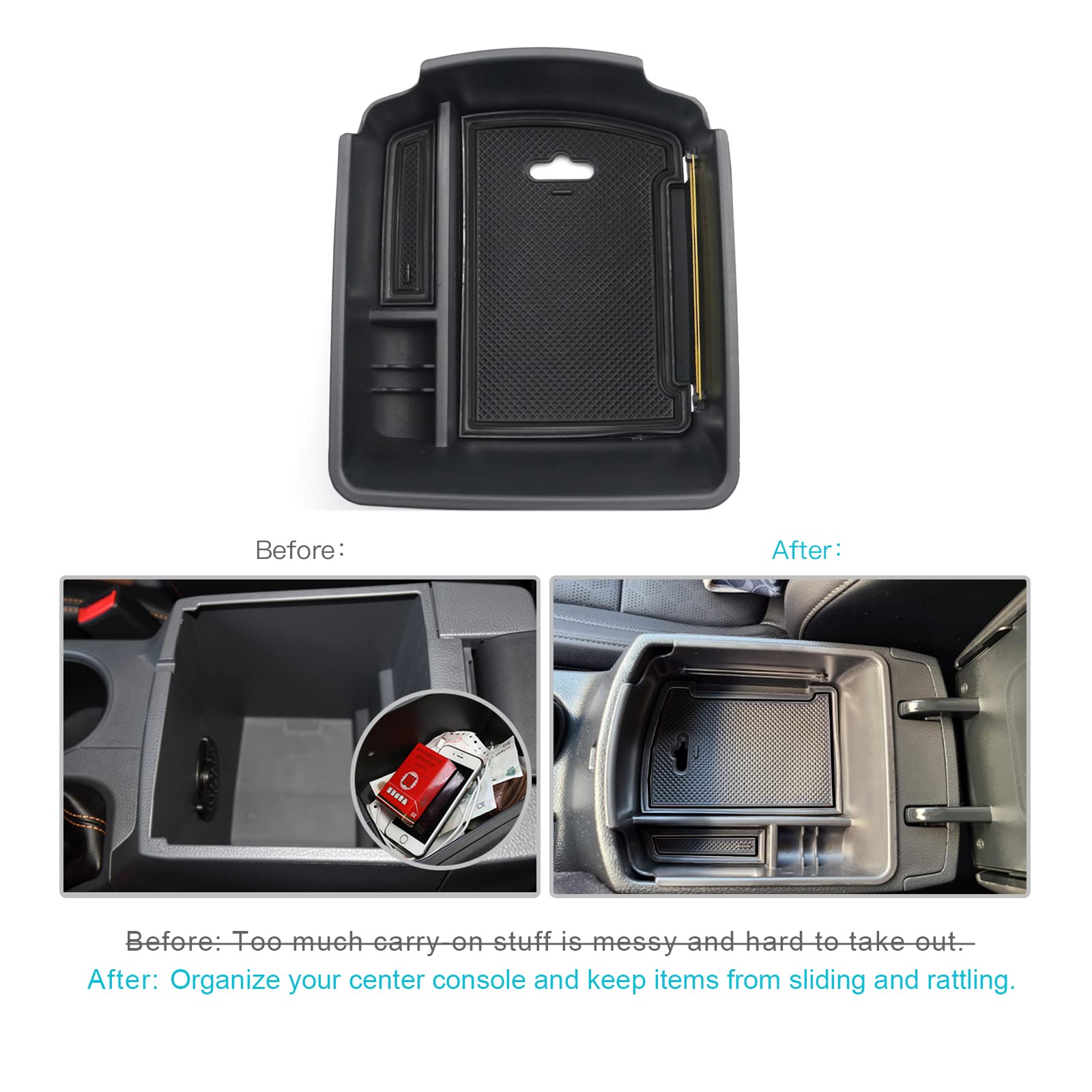 Cdefg 2024 2025 Seltos Center Console Organizer Tray For 2020-2024 2025 Kia Seltos Console Armrest Tray Storage Box Secondary Insert Tray Coin Container 2023 2024 2025 Seltos Accessories