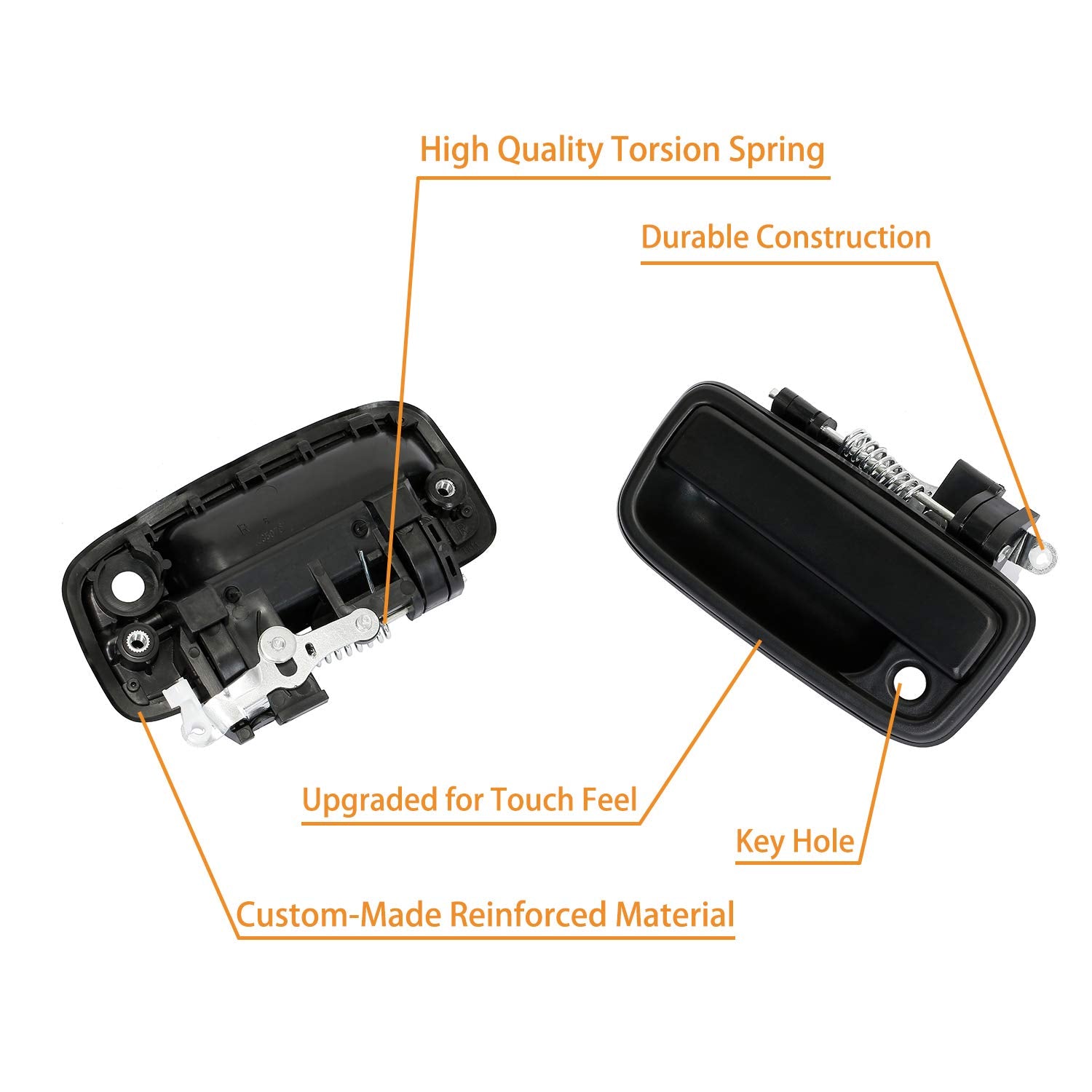 Gledewen Exterior Door Handle Front Left & Right Pair With Key Hole | Replacement For 1995-2004 Toyota Tacoma | Replaces# 69220-35020, 69210-35020