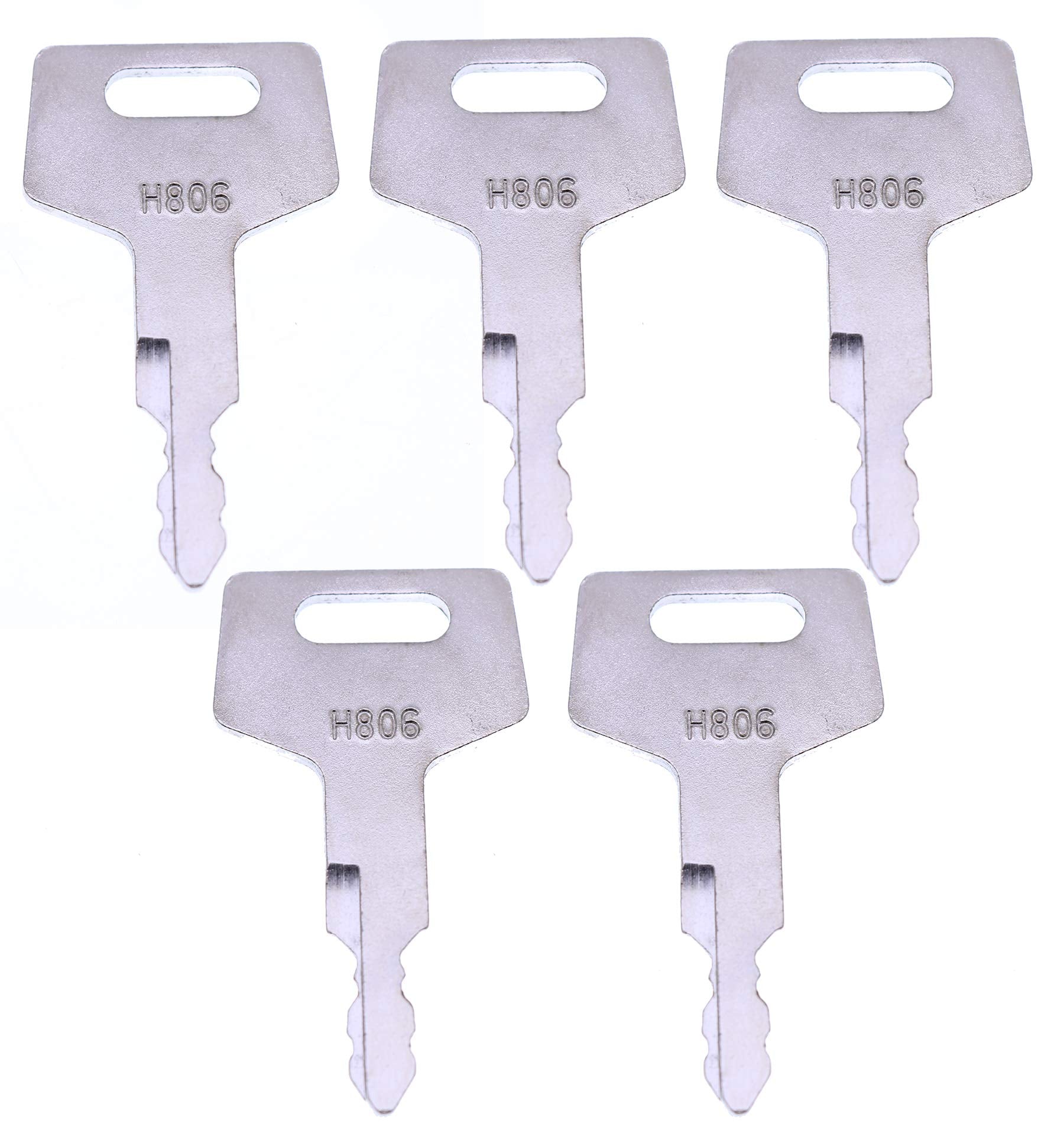 YIQI 5 Ignition Keys H806 Heavy Equipment Keys for Takeuchi Hitachi Gehl New Holland Case 17001-00019