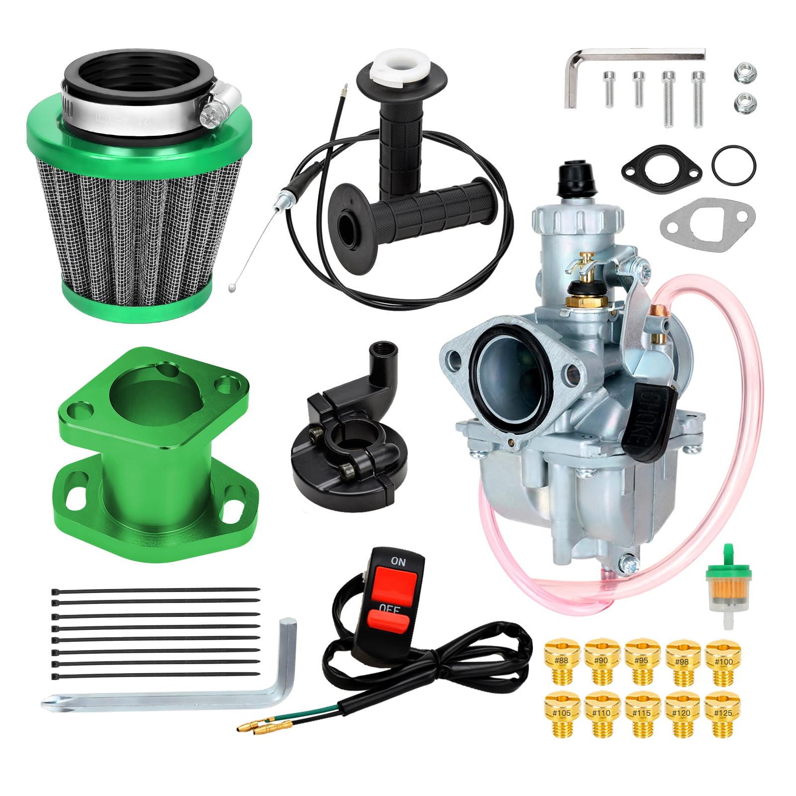 Fvrito Vm22 26Mm Carburetor Carb Throttle Cable Kit For Predator 212Cc 196Cc Coleman Ct200U Ct200U-Ex Bt200X Mini Bike Kt196 Go