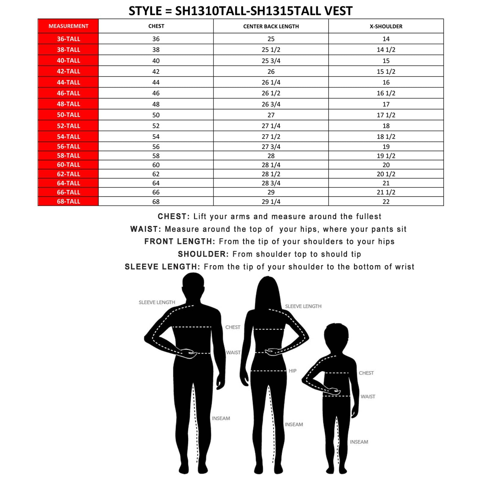 Milwaukee Leather SH1310Tall Men's Black Leather Classic V-Neck Motorcycle Rider Vest w/Snap Button Closure - 40-Tall