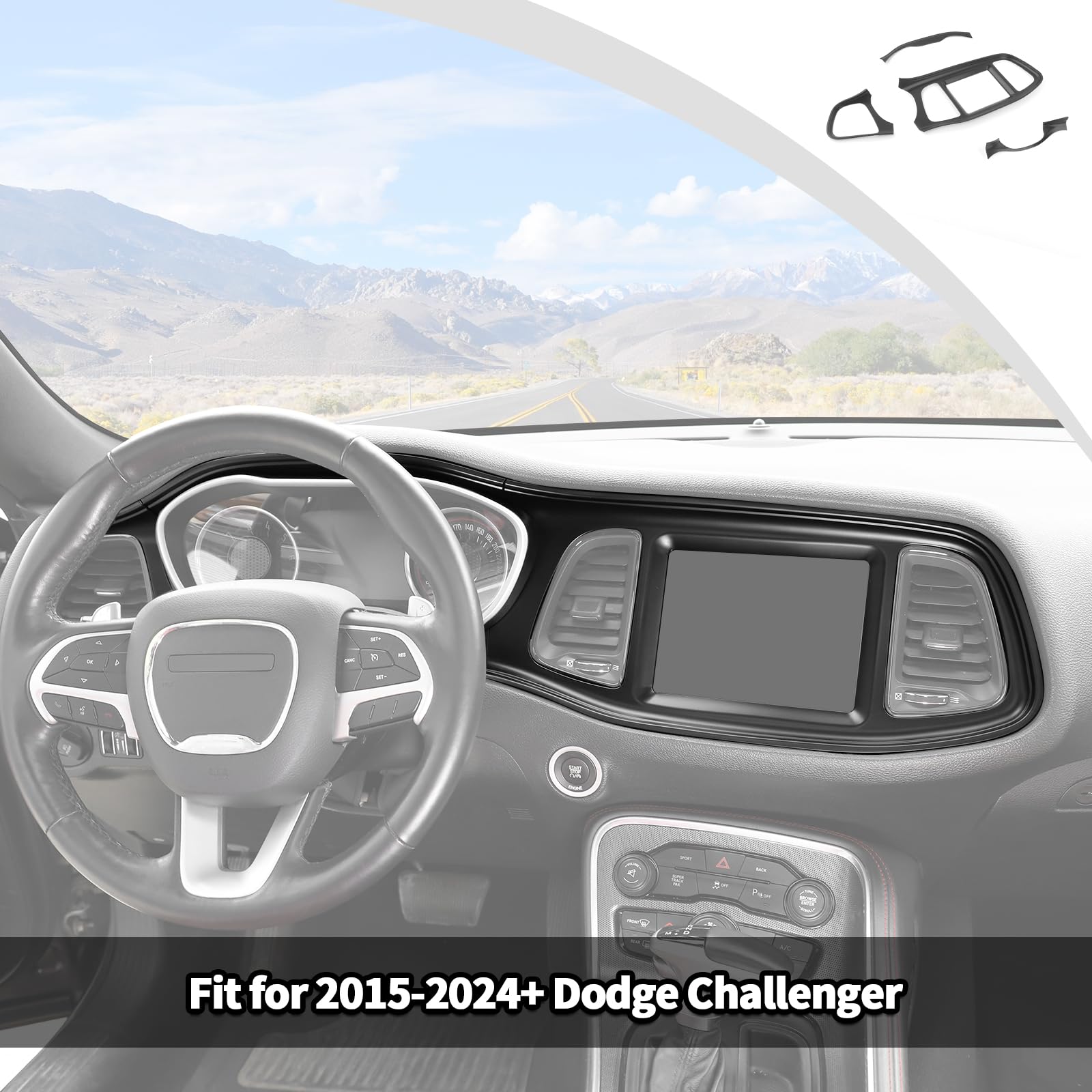 Voodonala Center Consoles Dash Board Dashboard Instrument Protecter Cover Trim Garnish Panel For Dodge Challenger Interior Acces