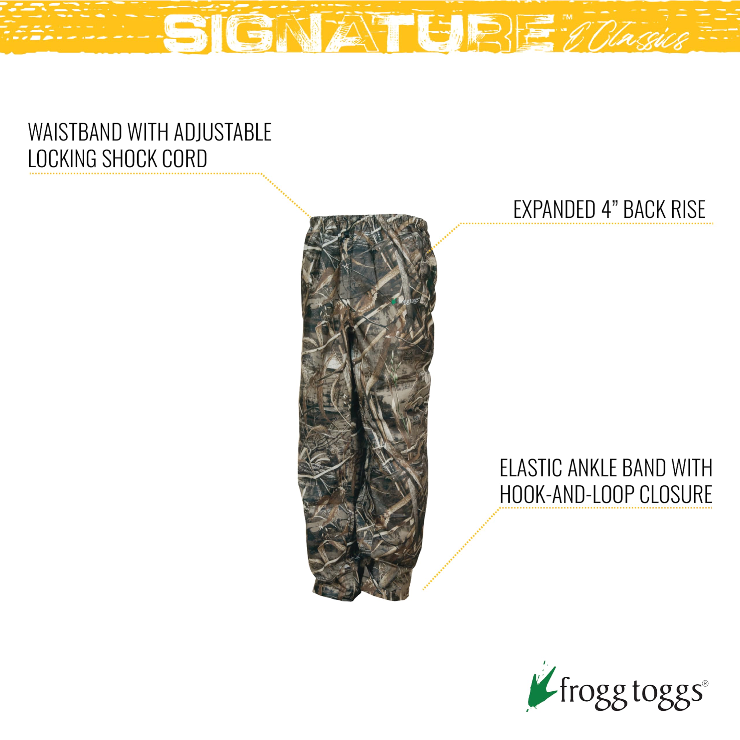 Frogg Toggs Unisex Adult Classic Pro Action Waterproof Breathable Rain Pants, Realtree Max5, Medium Us