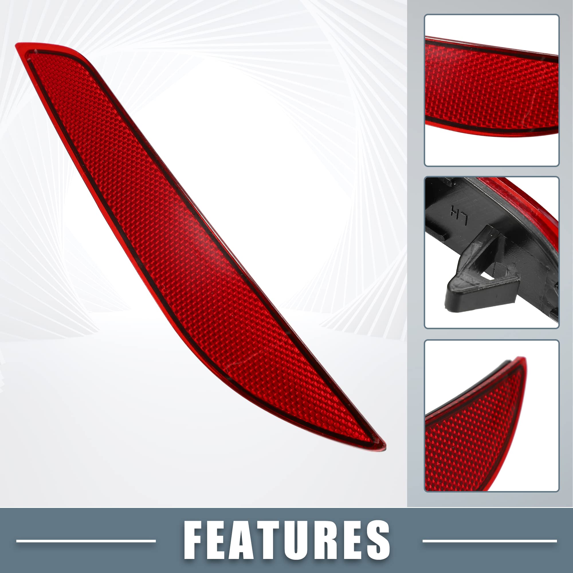 A Absopro Rear Bumper Reflector Light 84037296 For Chevrolet Cruze 2016-2019 Left Side Red