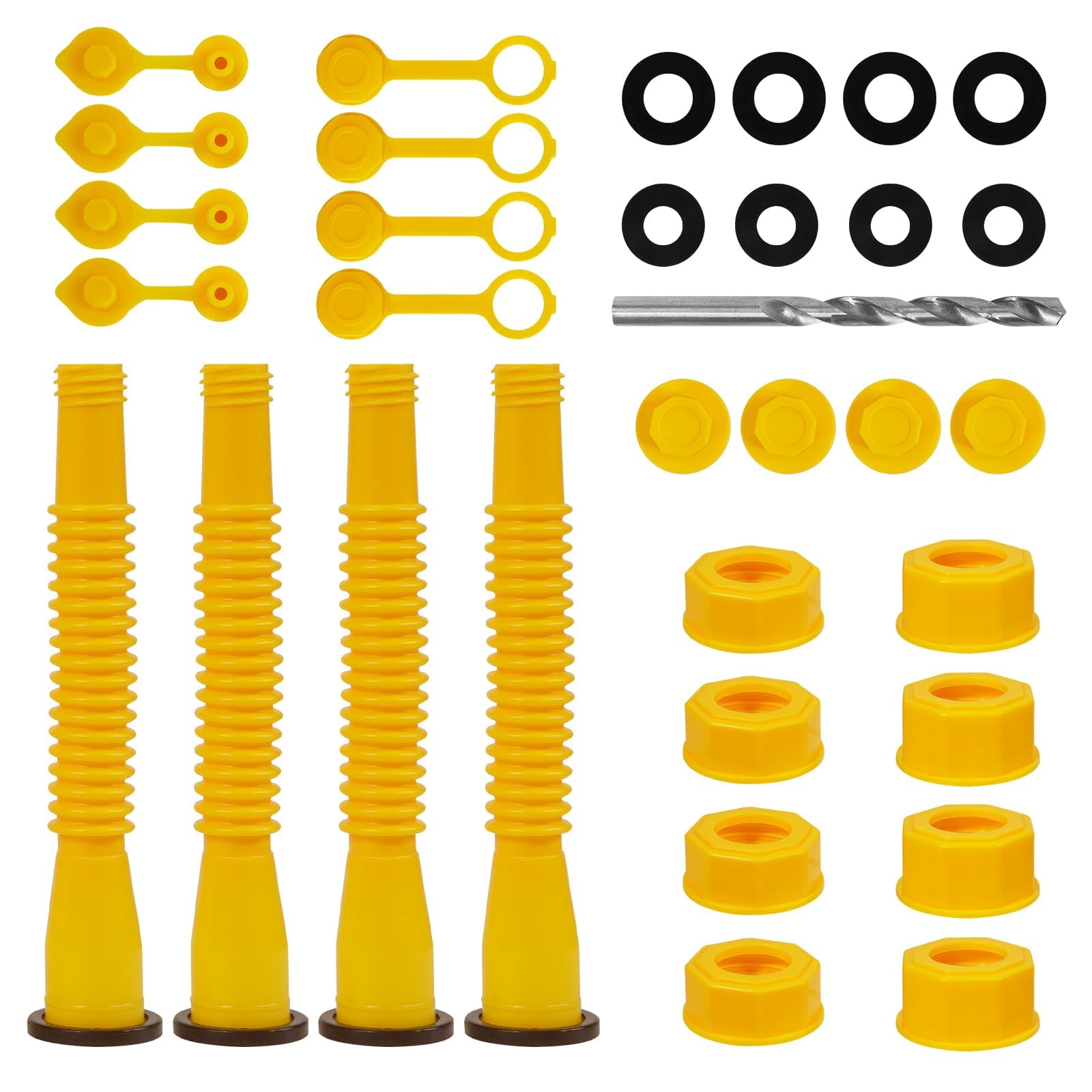 33 Pcs Gas Can Spout Replacement Kit,Gas Can Spout Replacement Fits 5 Gallon Gasoline Cans,With Flexible Nozzles,Screw Collar Ga