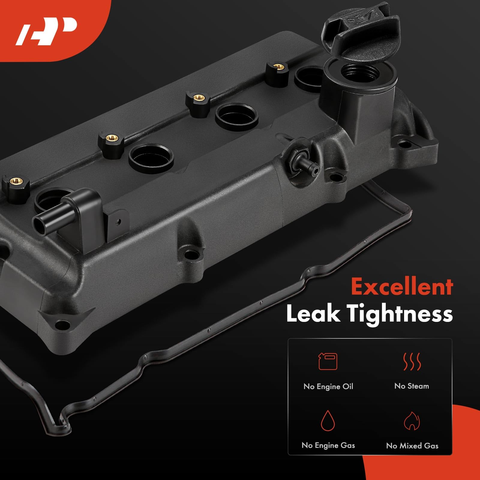 A-Premium Engine Valve Cover Kit, With Oil Filler Cap & Bolts & Gasket, Compatible With Nissan Altima 2002-2006, Sentra 2002-200