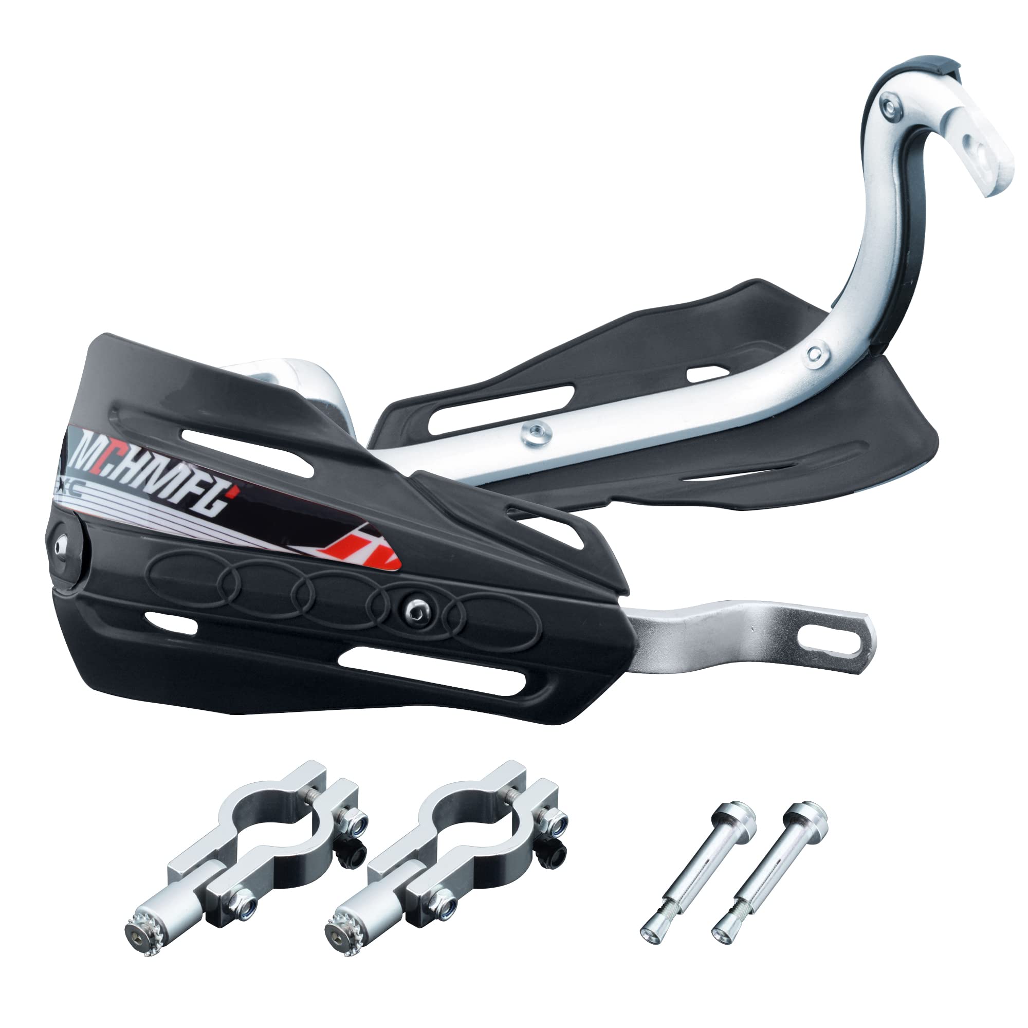 Fewfuss Dirt Bike Hand Guards With Grips - Universal Motorcycle Handguards For Pit Bikes Atv Motocross Enduro Black