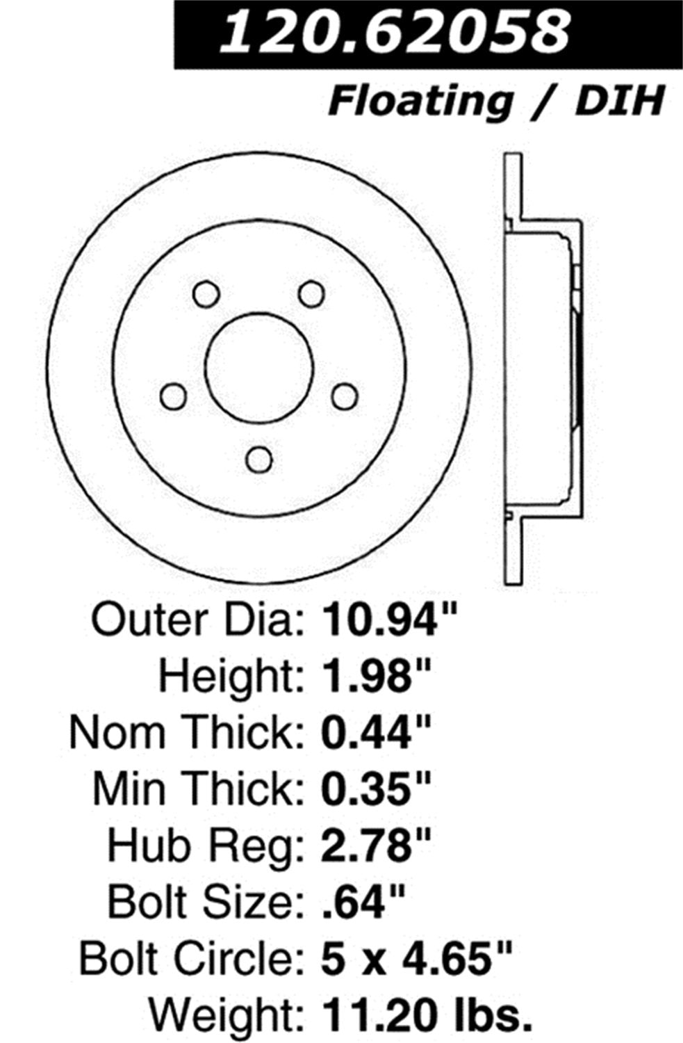 Stoptech 127.62058R Rear Right Sport Drilled/Slotted Brake Rotor