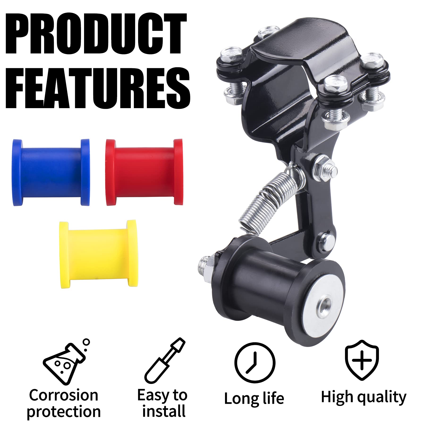 Cncmotok Universal Motorcycle Chain Adjuster Tensioner Guide With Three Backup Guide Wheels Dirt Pit Pro Dirt Bike 4 Wheeler