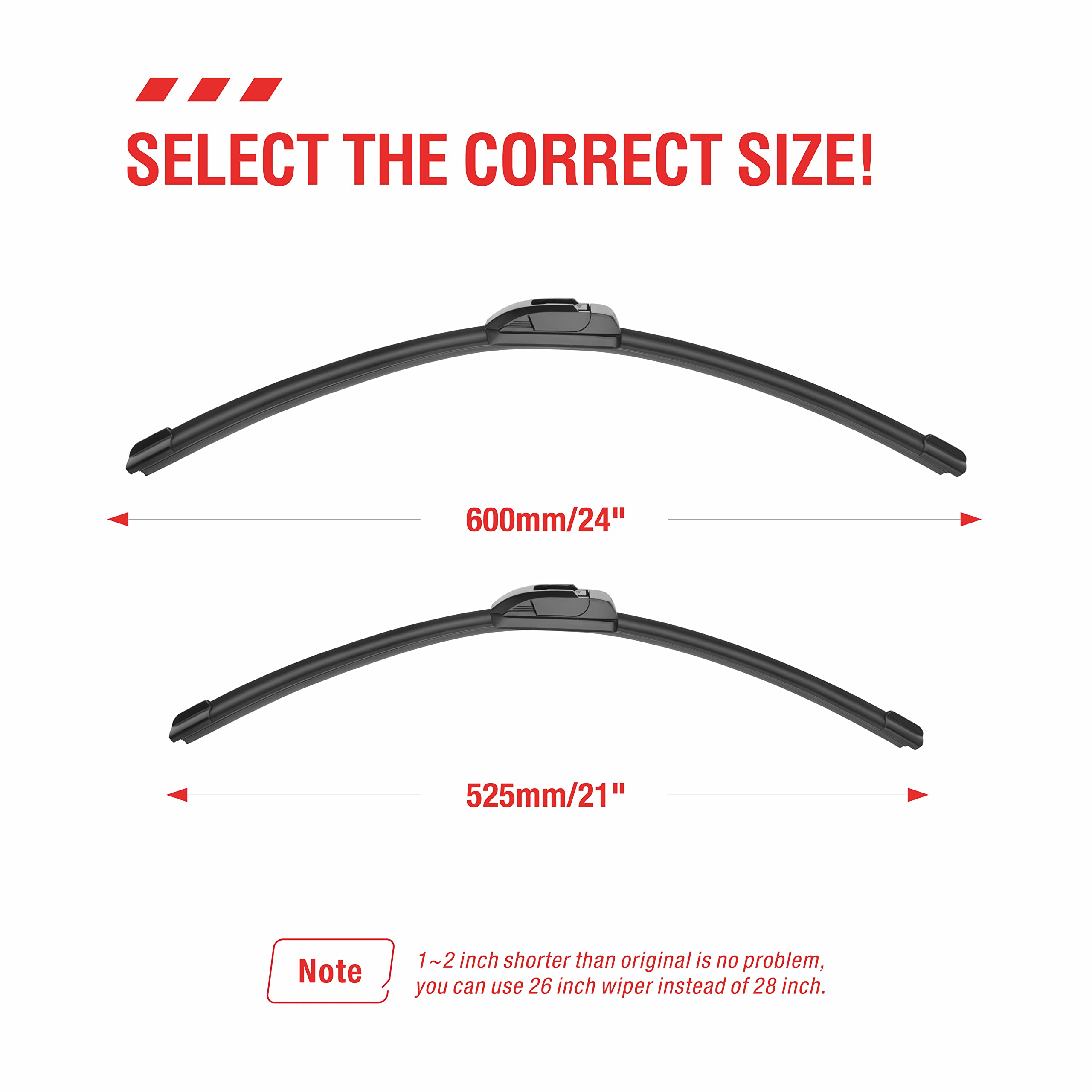 Oem Quality Performance Premium Windshield Wiper Blades 24 And 21,All-Season Auto Replacement Windshield Wiper Blades,Fit Honda