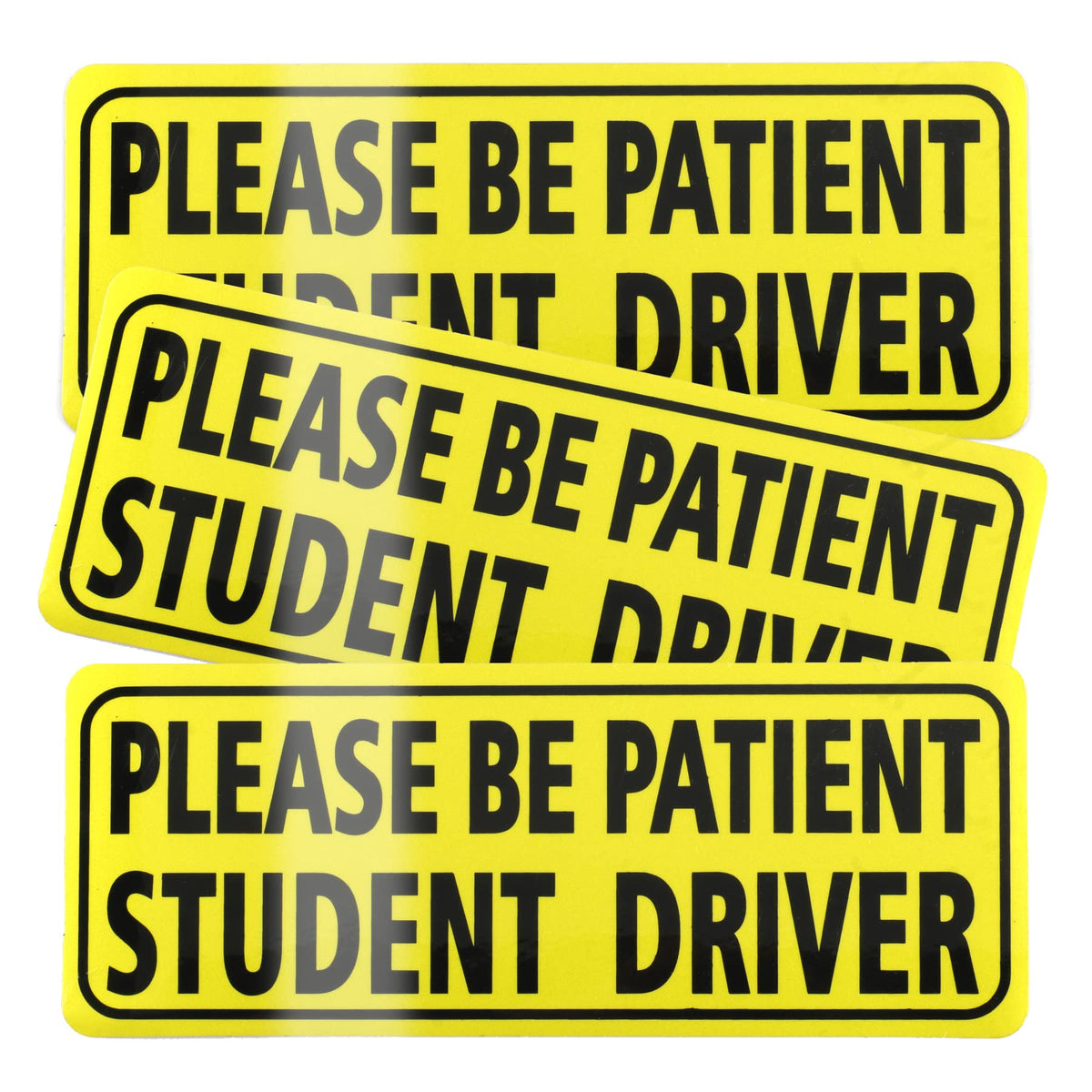 Justtop 3Pcs Student Driver Sticker For Car, Please Be Patient Student Driver Stickers, New Drivers Sticker,Non Magnetic Reflect