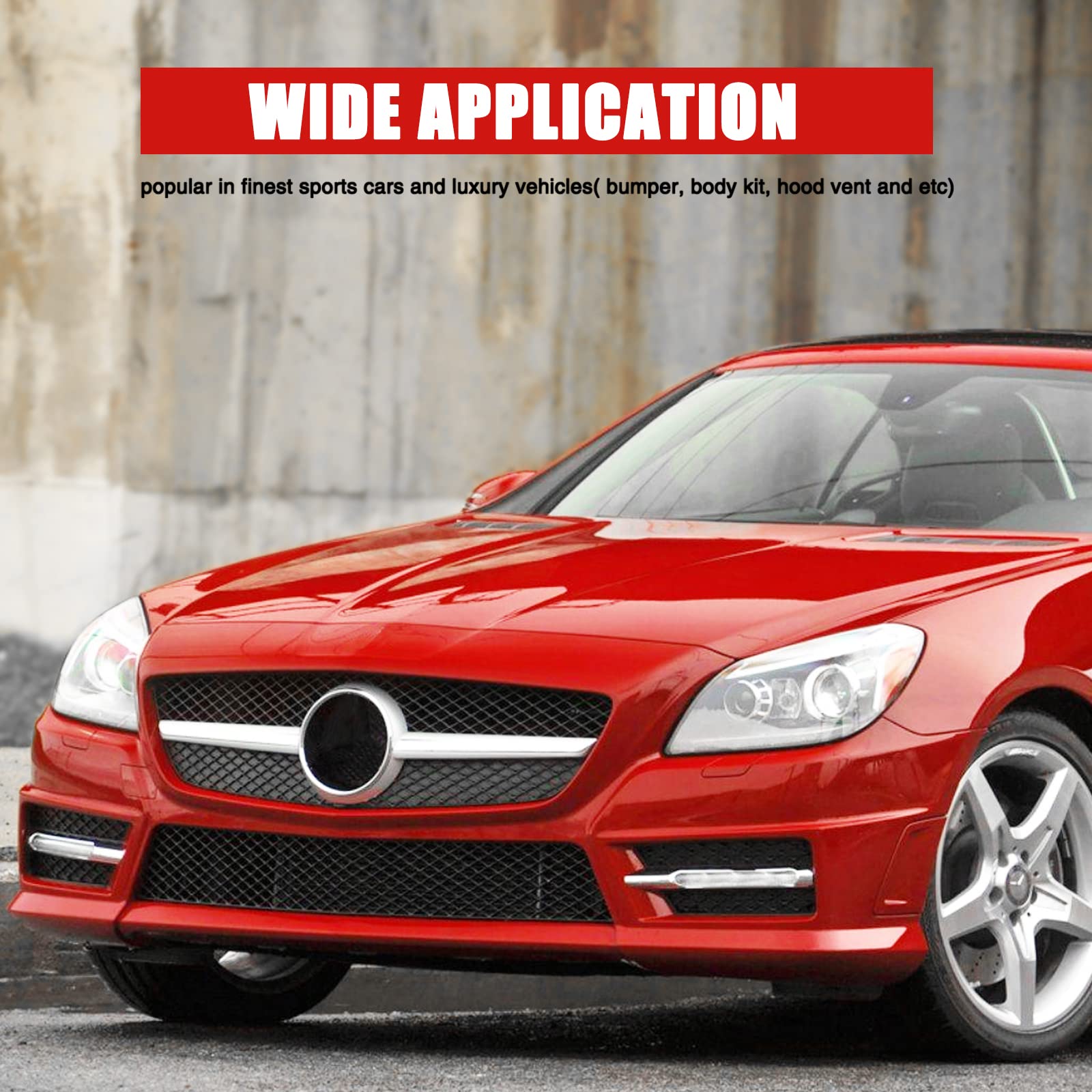 AICARS 47''  16 Car Grill Mesh Metal Mesh 120x40cm Expanded Metal Sheet Made of Black Painted Aluminum Alloy with 4x8mm Rhombic