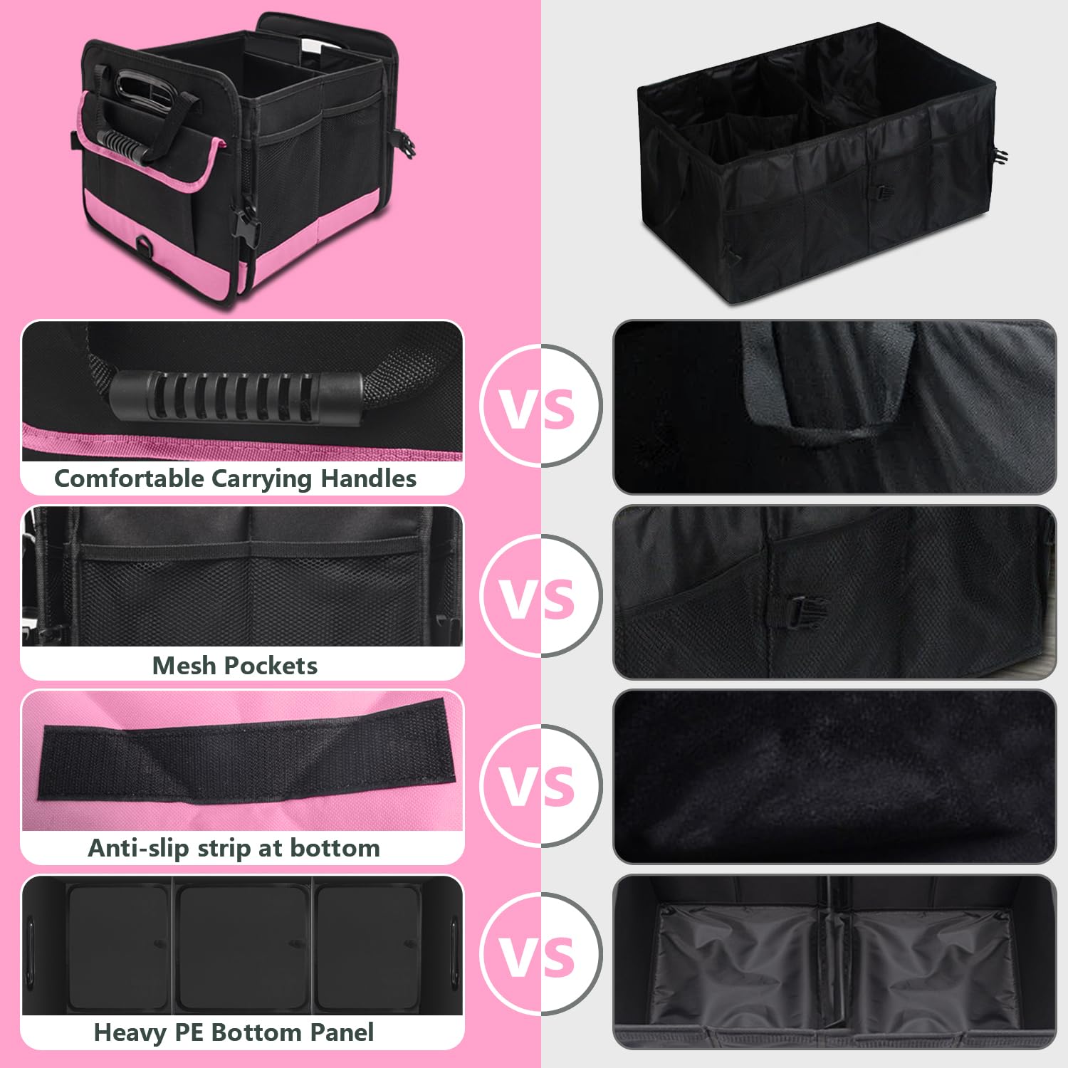 Aophy Trunk Organizer For Car, 95L Large Capacity Car Storage Organizer With Non-Slip Bottom Strips, Cargo Organizer For Suv, Tr