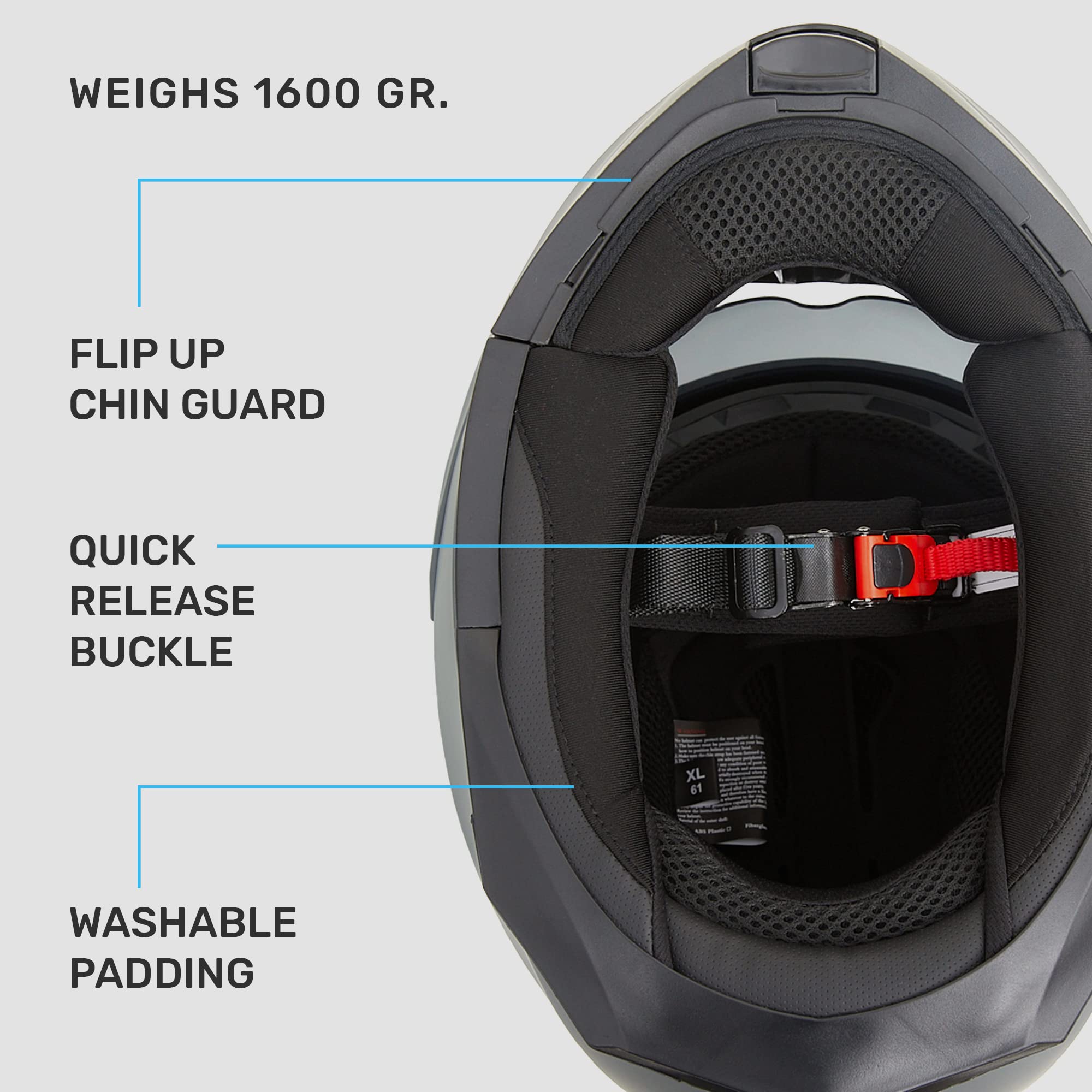 Westt Modular Motorcycle Helmet - Dot Helmets For Motorcycles Dual Visor - Atv Helmet Adult Dirt Bike Motocross Helmets Chin Liftable(S/Gray Torque X)