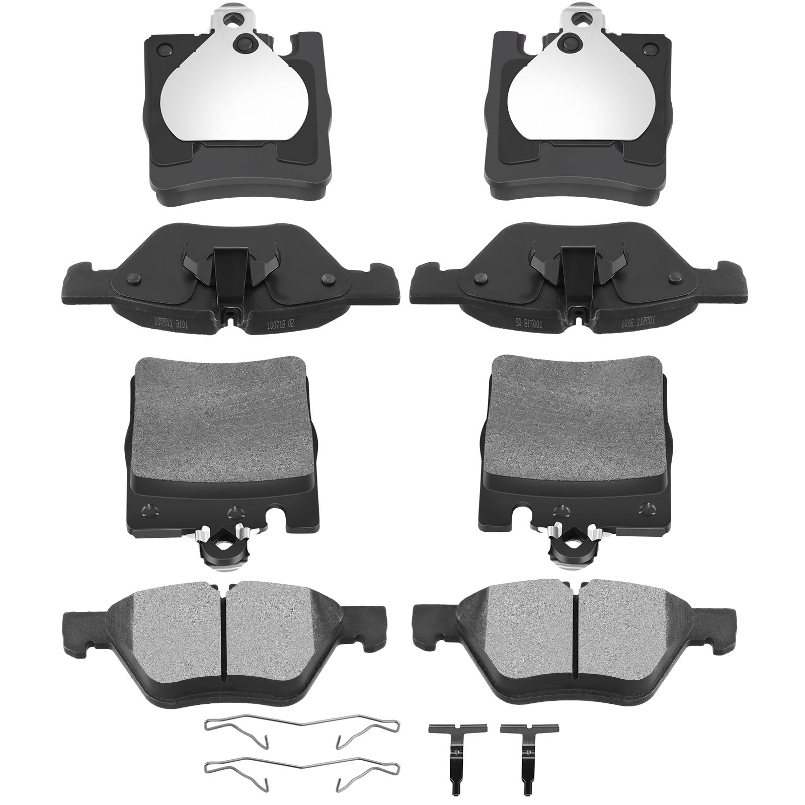Automuto 8Pc Front & Rear Semi-Metallic Disc Brake Pads Set D873 D853 For Mercedes-Benz Clk320 Clk430 E300 E320 E430