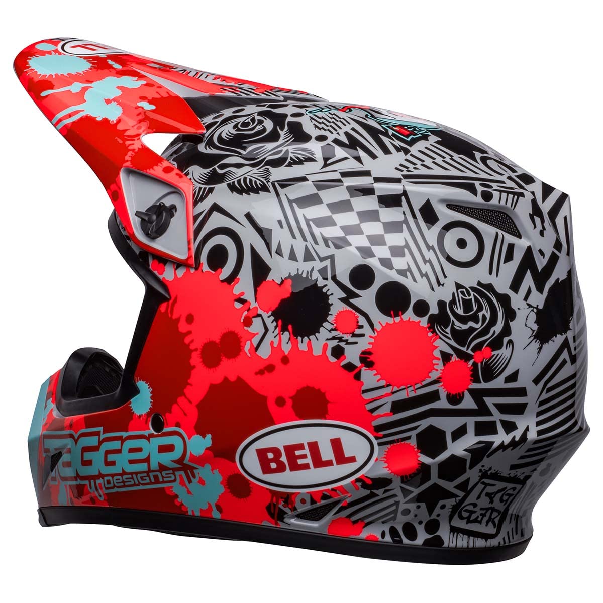 Bell Mx-9 Mips Dirt Helmet (Tagger Splatter Gloss Bright Red/Gray - X-Large)