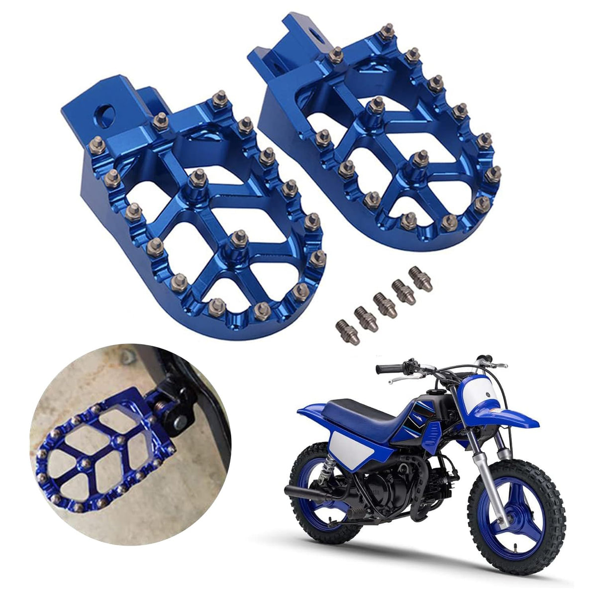 Anxin Motorcycle Foot Pegs Footpeg Pedals Footrest For Pw50 1981-2023 Pw80 1983- WBCARB07L2QSKT3