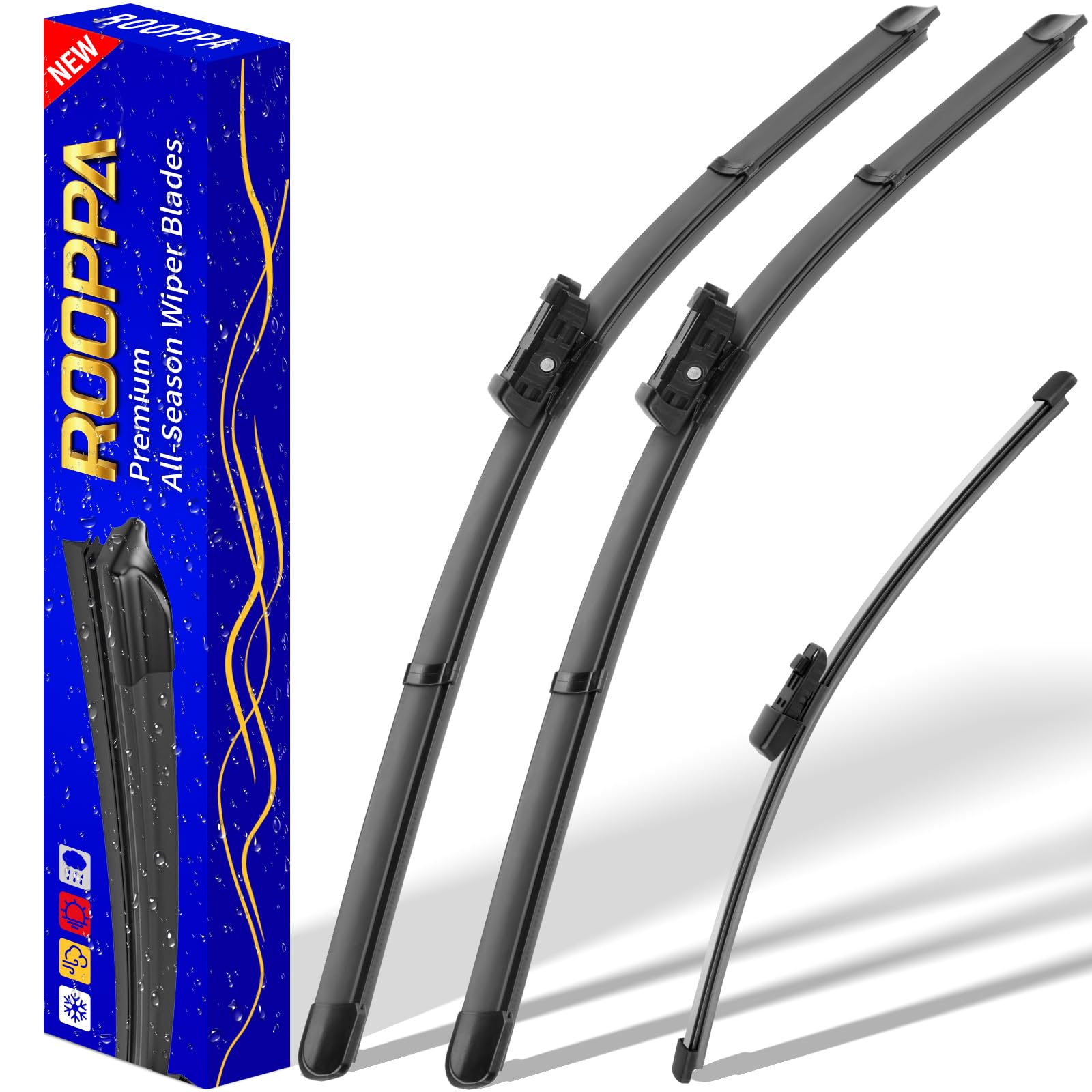 3 Wipers Replacement For 2018-2021 2022 Volkswagen Vw Tiguan, Windshield Wiper Blades Original Equipment Replacement - 25/22/15 (Set Of 3) Top Lock