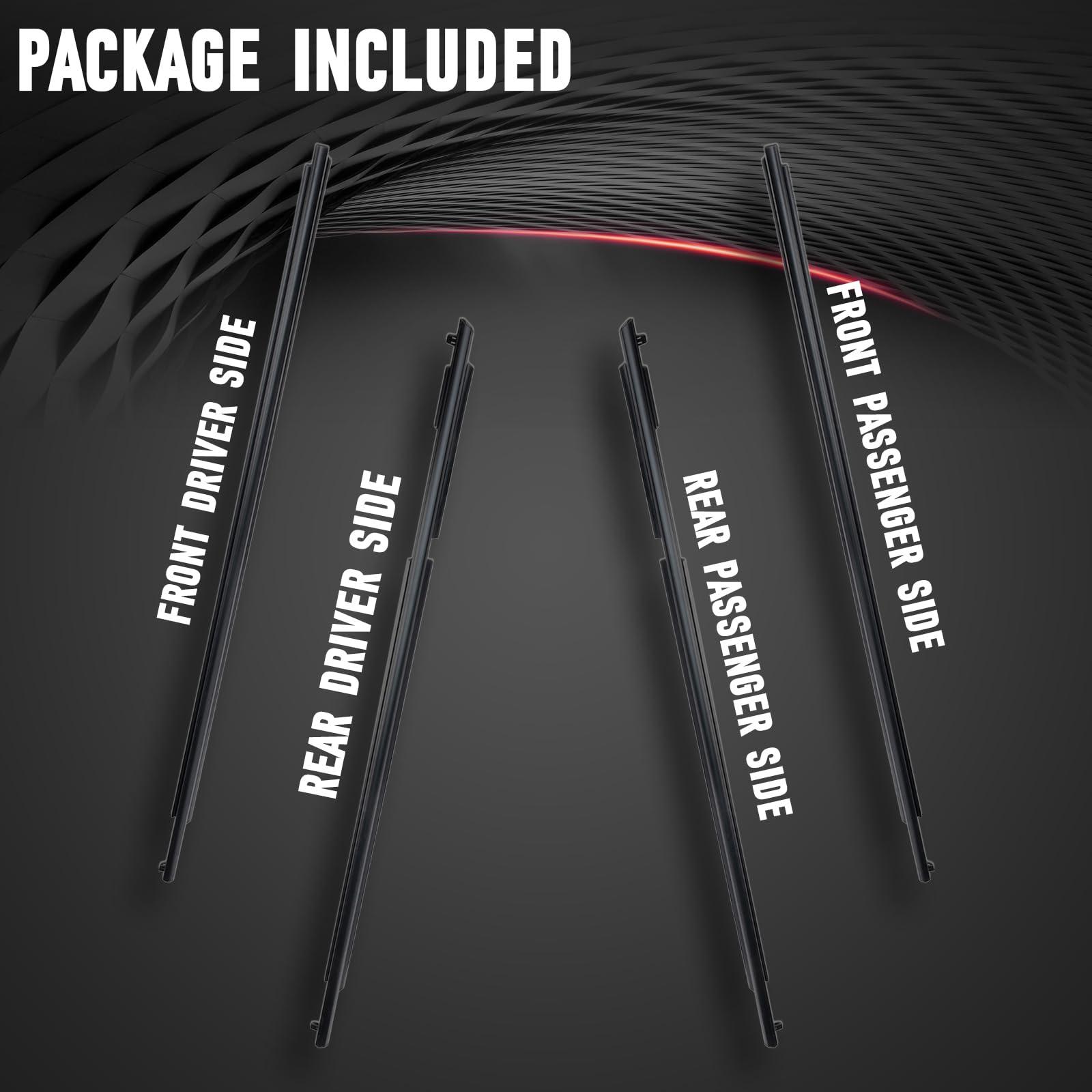 Fomiuzy Outer Window Molding Sweep Felt Trim Seal Weather Stripping Kit Compatible With Toyota 4Runner 2003-2009 Replaces 68161-