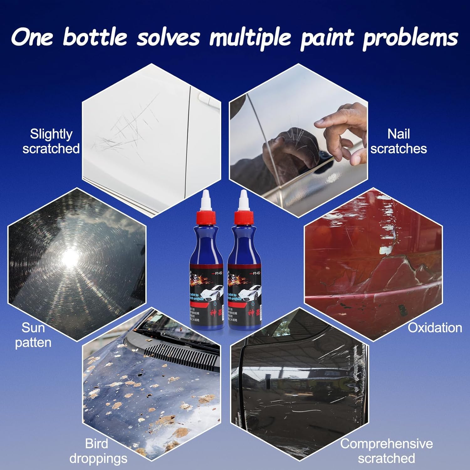 3 Pcs Warmwind Ultimate Paint Restorer, Car Paint To Scratch Artifact, Ultimate Carscratch Remover, F1-Cc Scratch Repair Wax For