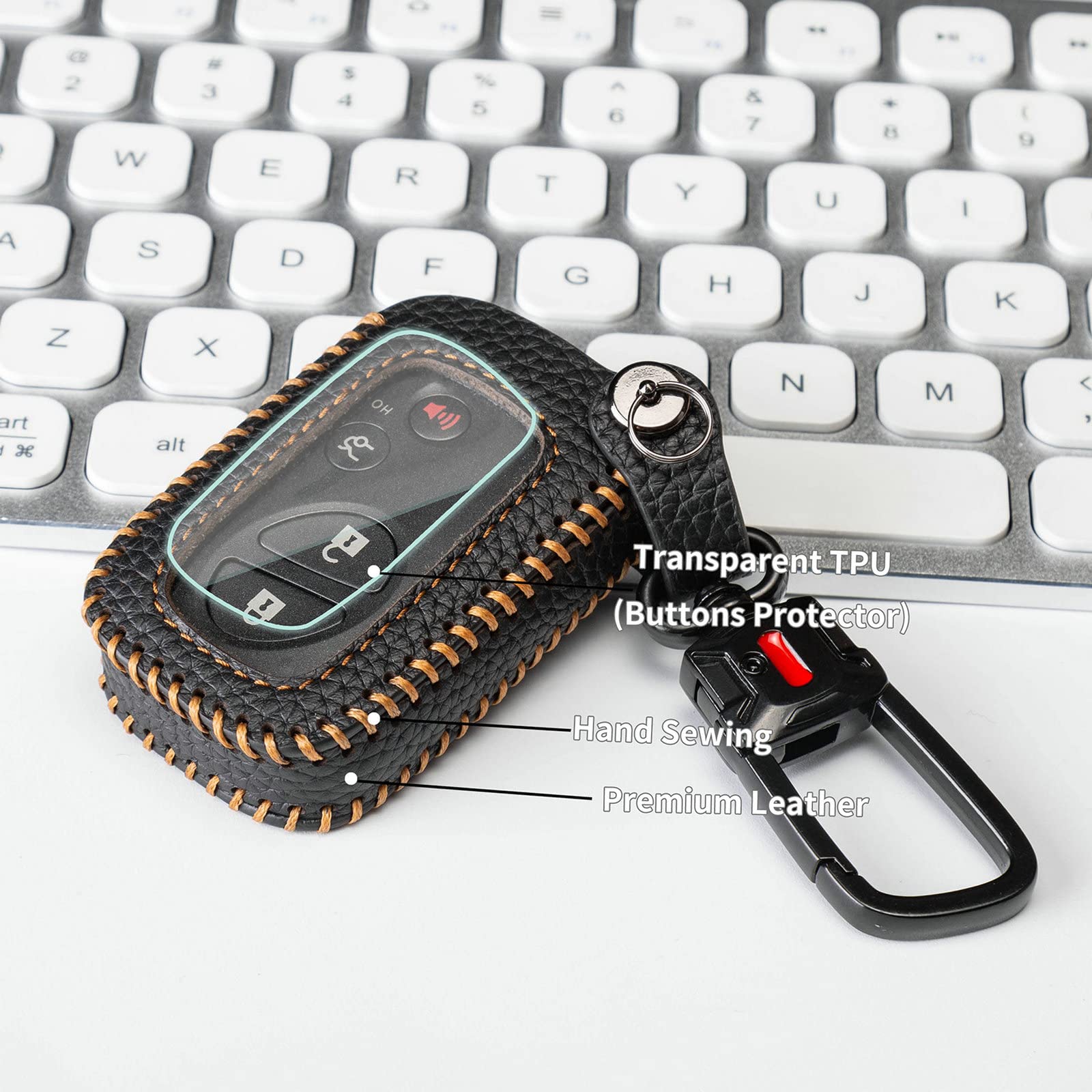 Yonufi For Lexus Key Fob Cover With Keychain Leather Remote Car Smart Key Case Holder For Rx350 Rx450H Ct200H Is250 Ls460 Gx460