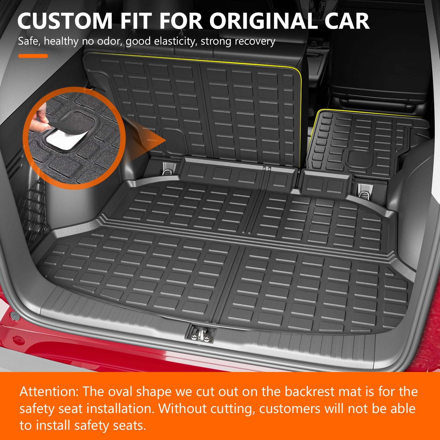 powoq Cargo Mat Compatible with 2012-2016 Honda CRV Trunk Mat TPE Backrest Mat Cargo Liner Replacement for 2012 2013 2014 2015 2