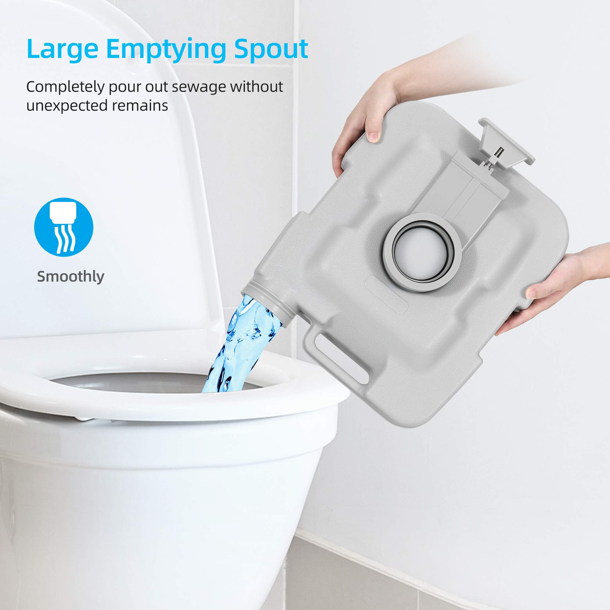 Yitahome Portable Toilet, Camping Toilet, Travel Rv Toilet,5.3 Gallon Detachable Waste Tank, Double Water Spouts, Portable Toile