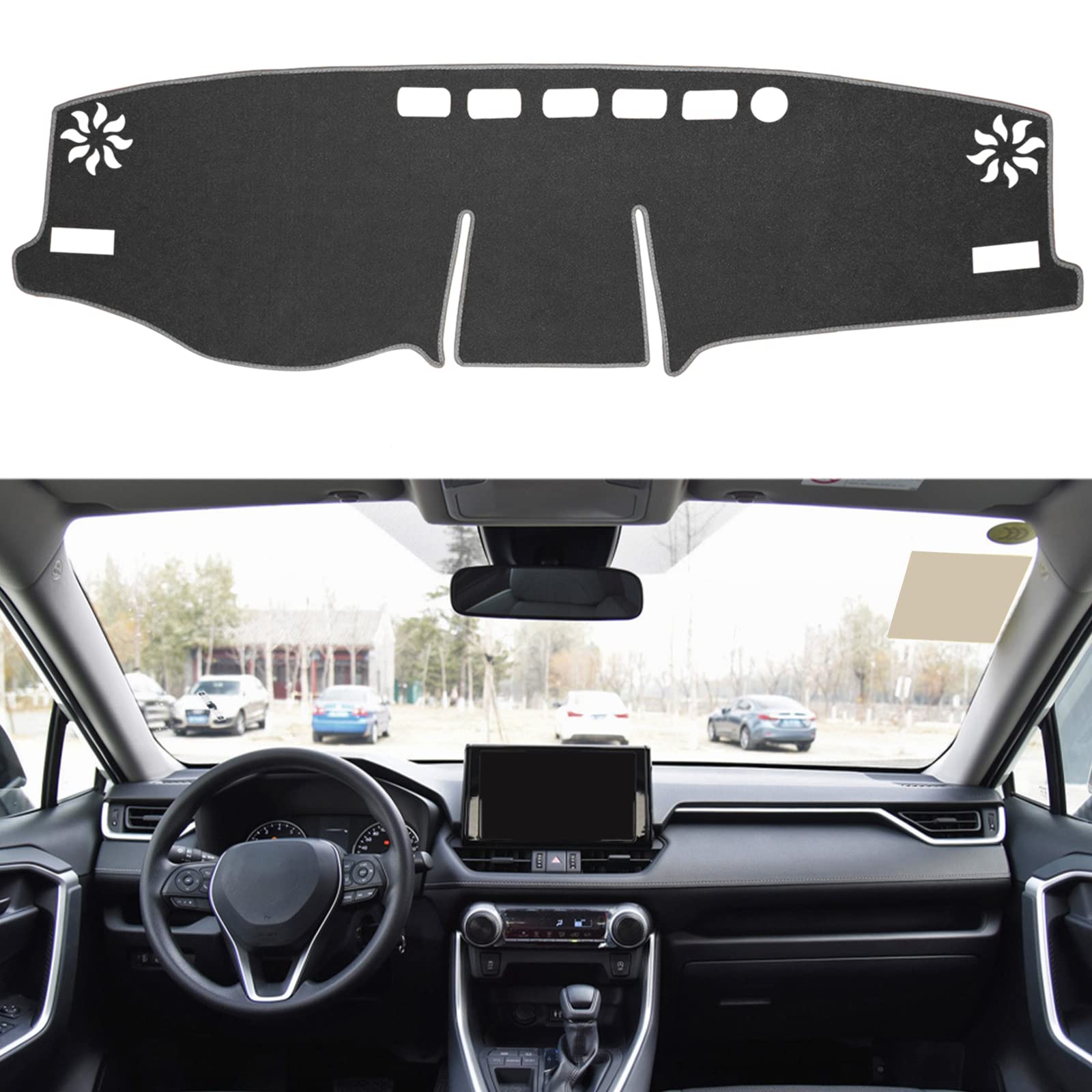 Senshine For Toyota Rav4 Accessories 2019 2020 2021 2022 2023 2024 Dashboard Cover Center Console Cover Dash Mat Carpet Protecto