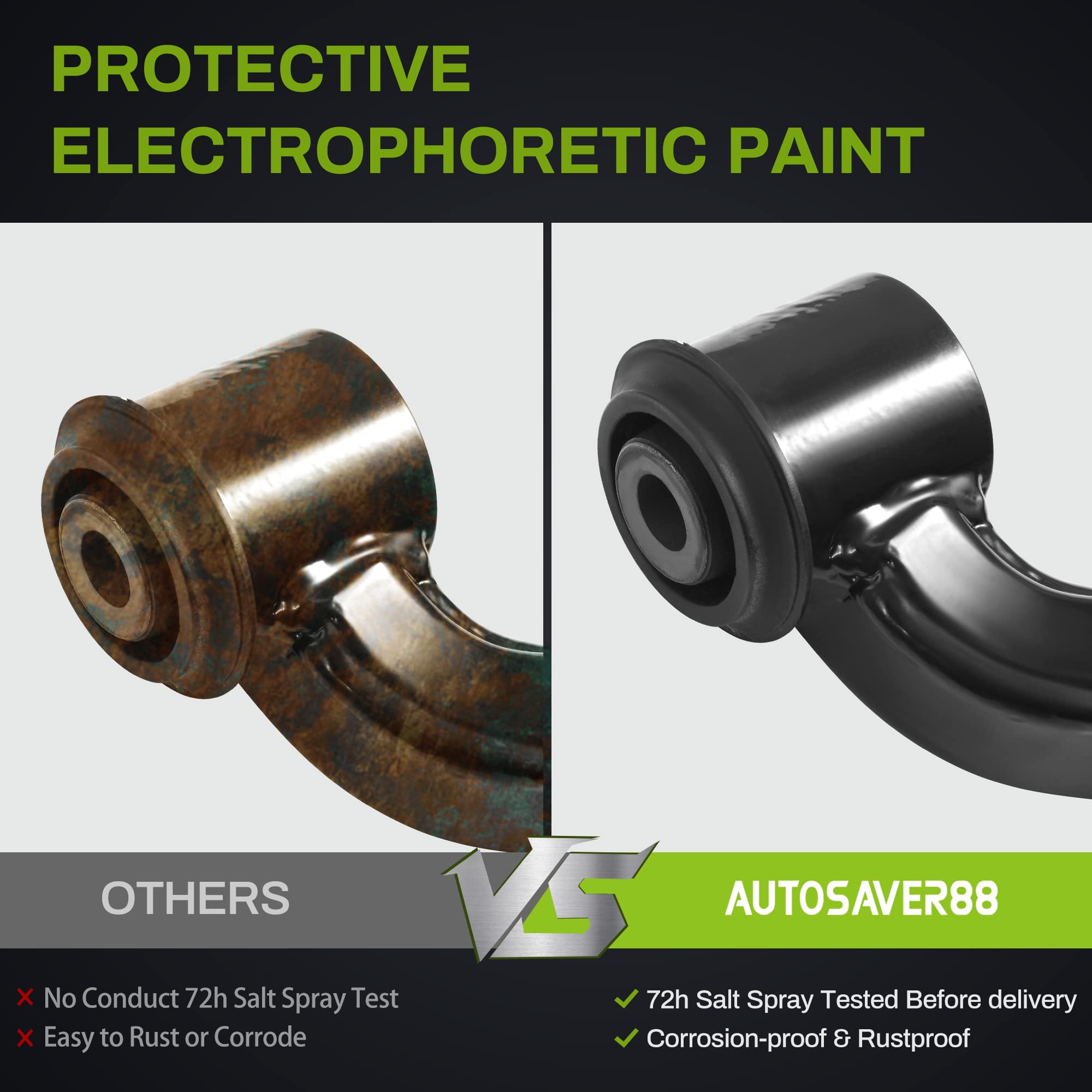 Autosaver88 Front Supension Kit Compatible With 2001-2005 Civic(Non-Si)/Acura El -W/Control Arm, Ball Joint, Sway Bar Link, Tie