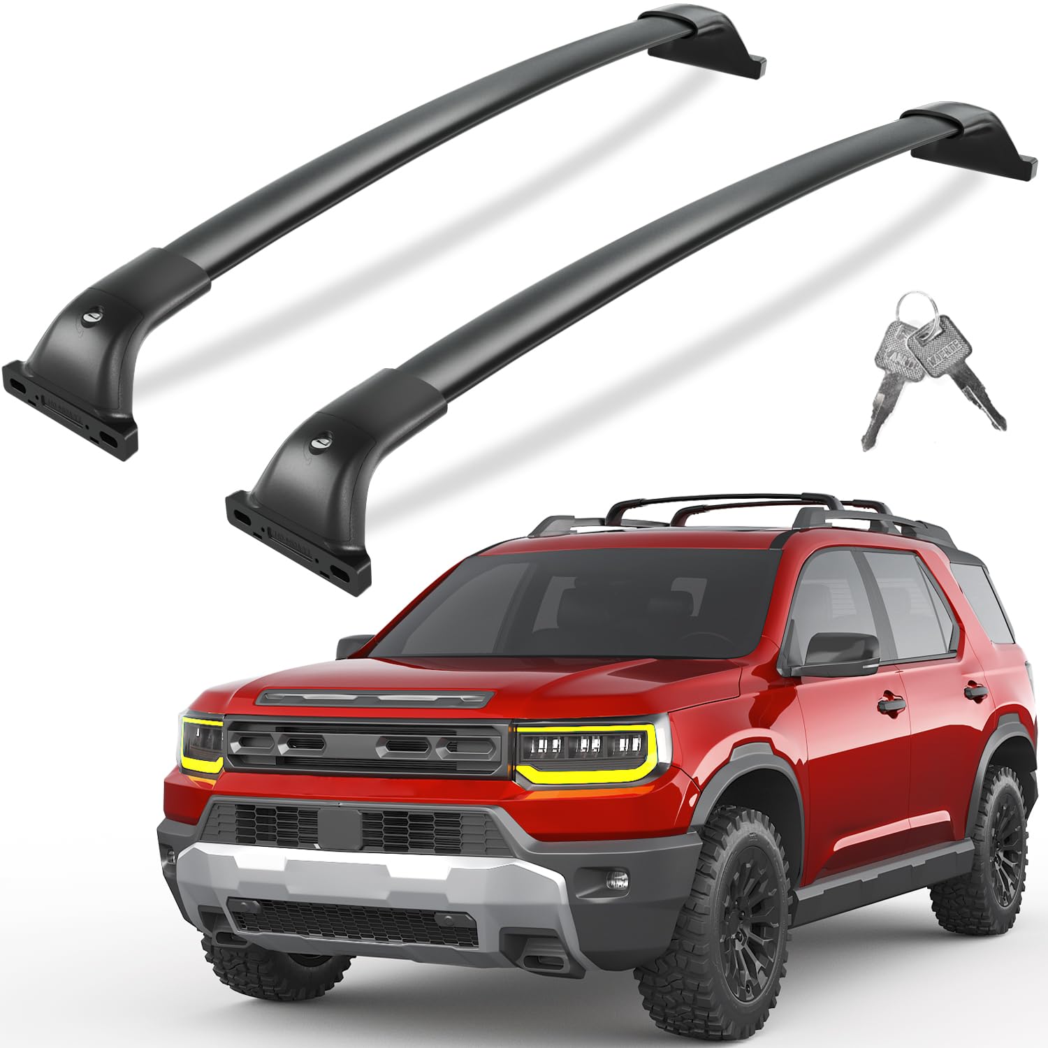 Tuyoung All Aluminum Roof Rack Cross Bars Compatible with Honda Passport 2026 with Raised Side Rails, 260lbs Lockable Heavy Duty