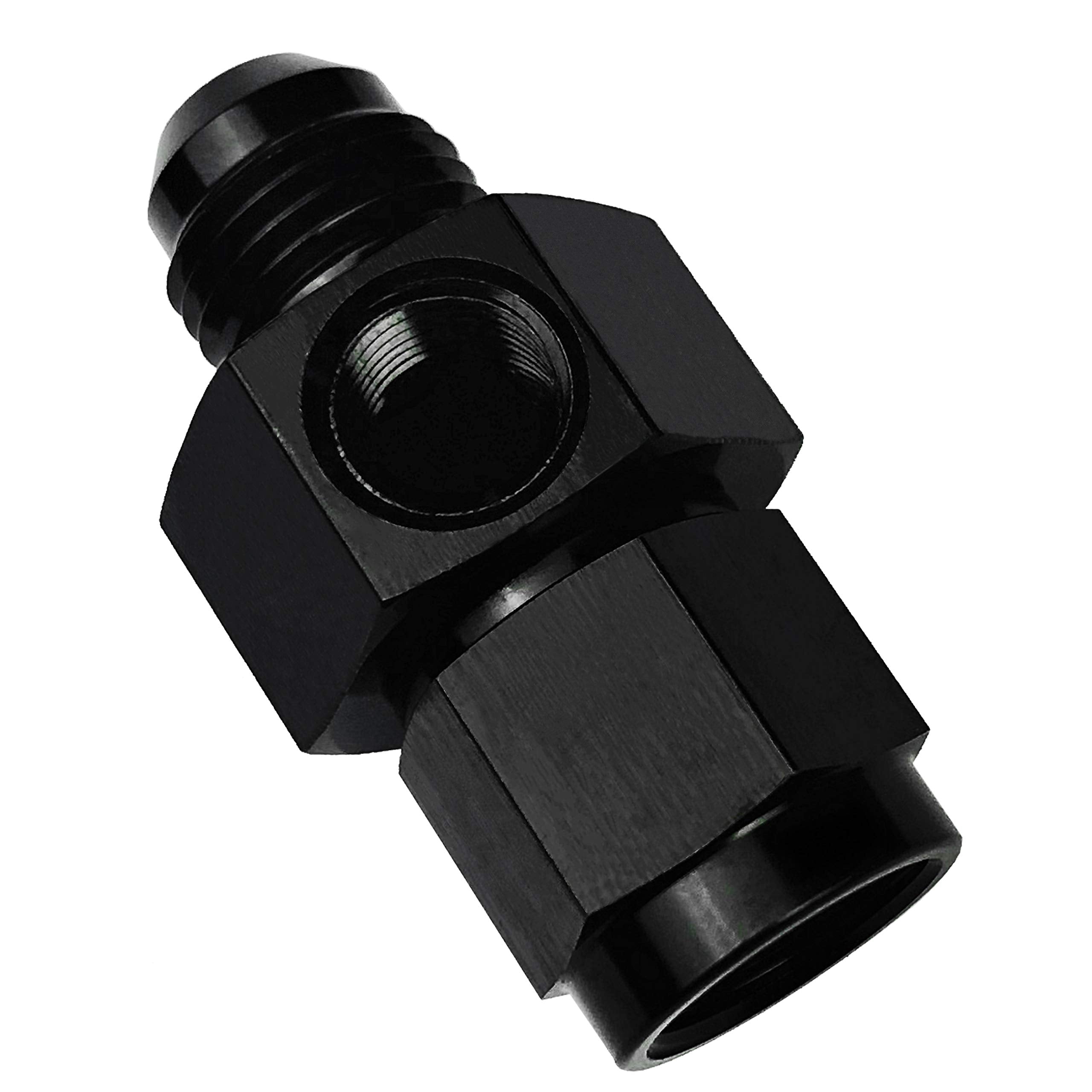 3An Fuel Pressure Take Off Fitting 3 An Male To Female With 1/8 Npt Gauge Port Hose Adapters Aluminum Black