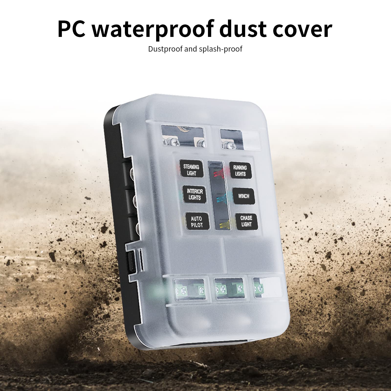 Bluefire 12V Fuse Block, Upgraded 6 Circuit Fuse Box With Acc Interface,Fuse Holder With Led Light Indication & Protection Cover