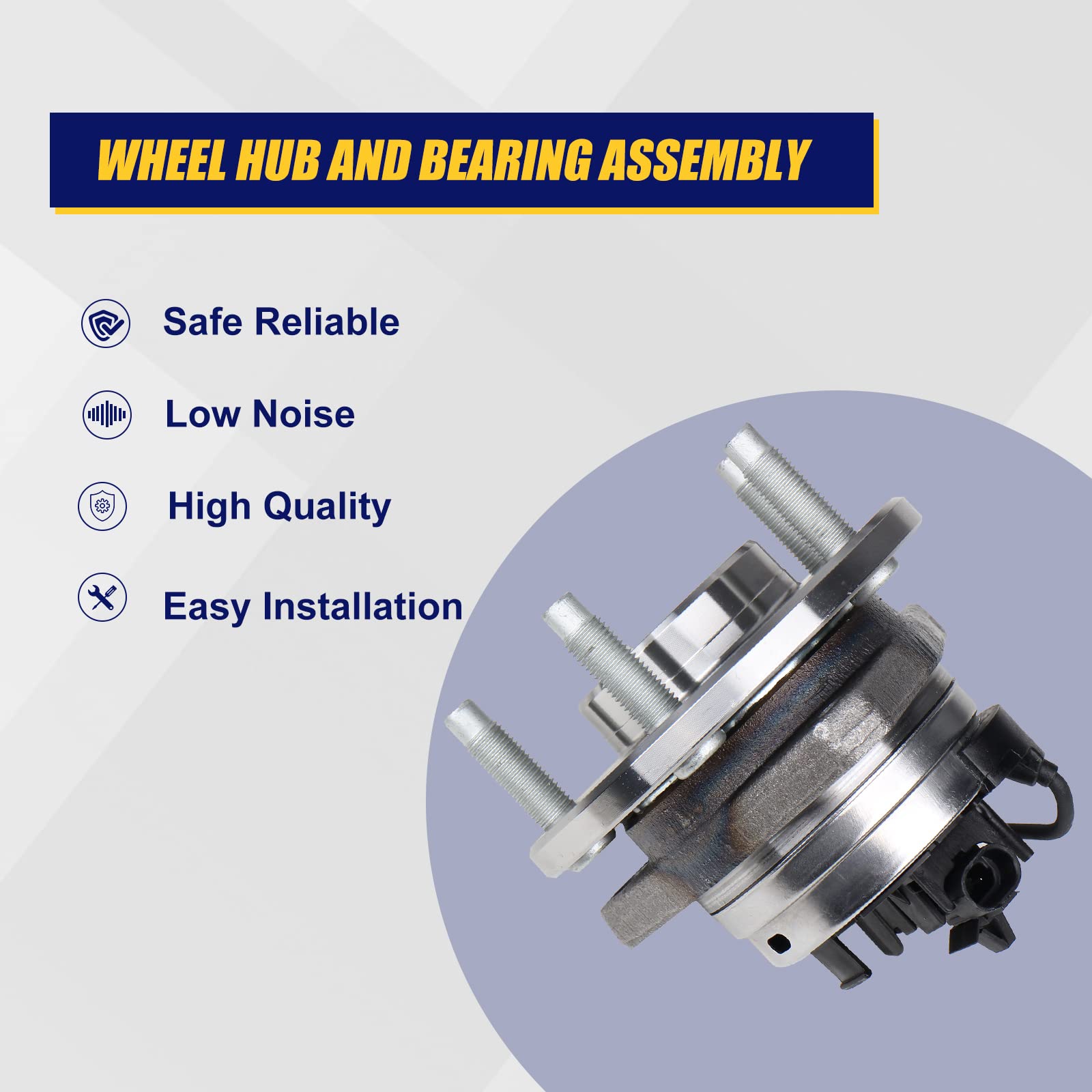 KUSATEC 513214 Front Wheel Bearing and Hub Assembly Compatible with Chevy Cobalt HHR 2008 2009 2010, Chevy Malibu 2004-2012, Pon