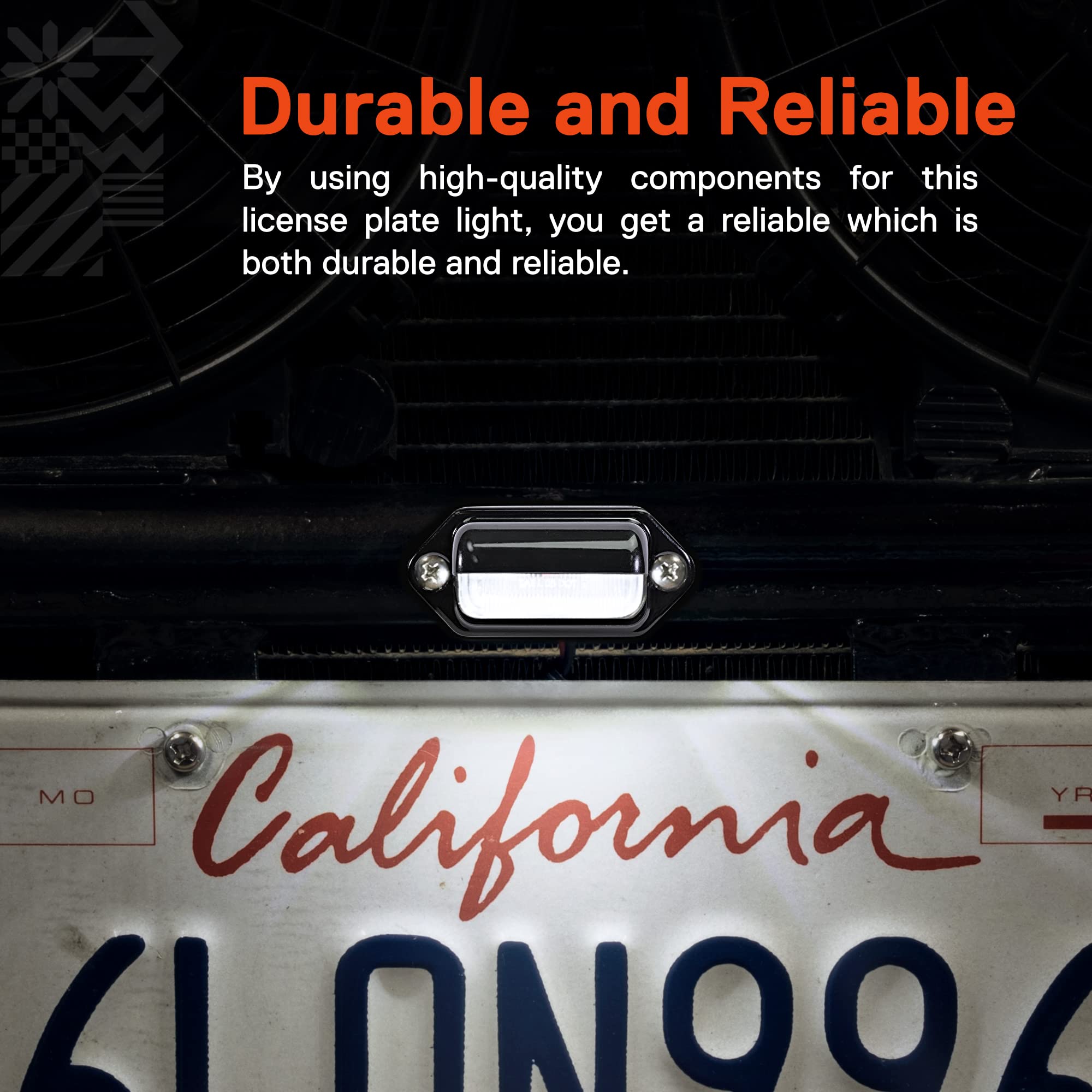 True Mods 1Pc Trailer Led License Plate Light [Dot Fmvss 108] [Sae L] [Black-Finish] [Surface Mount] [Waterproof] [12V Dc] Court