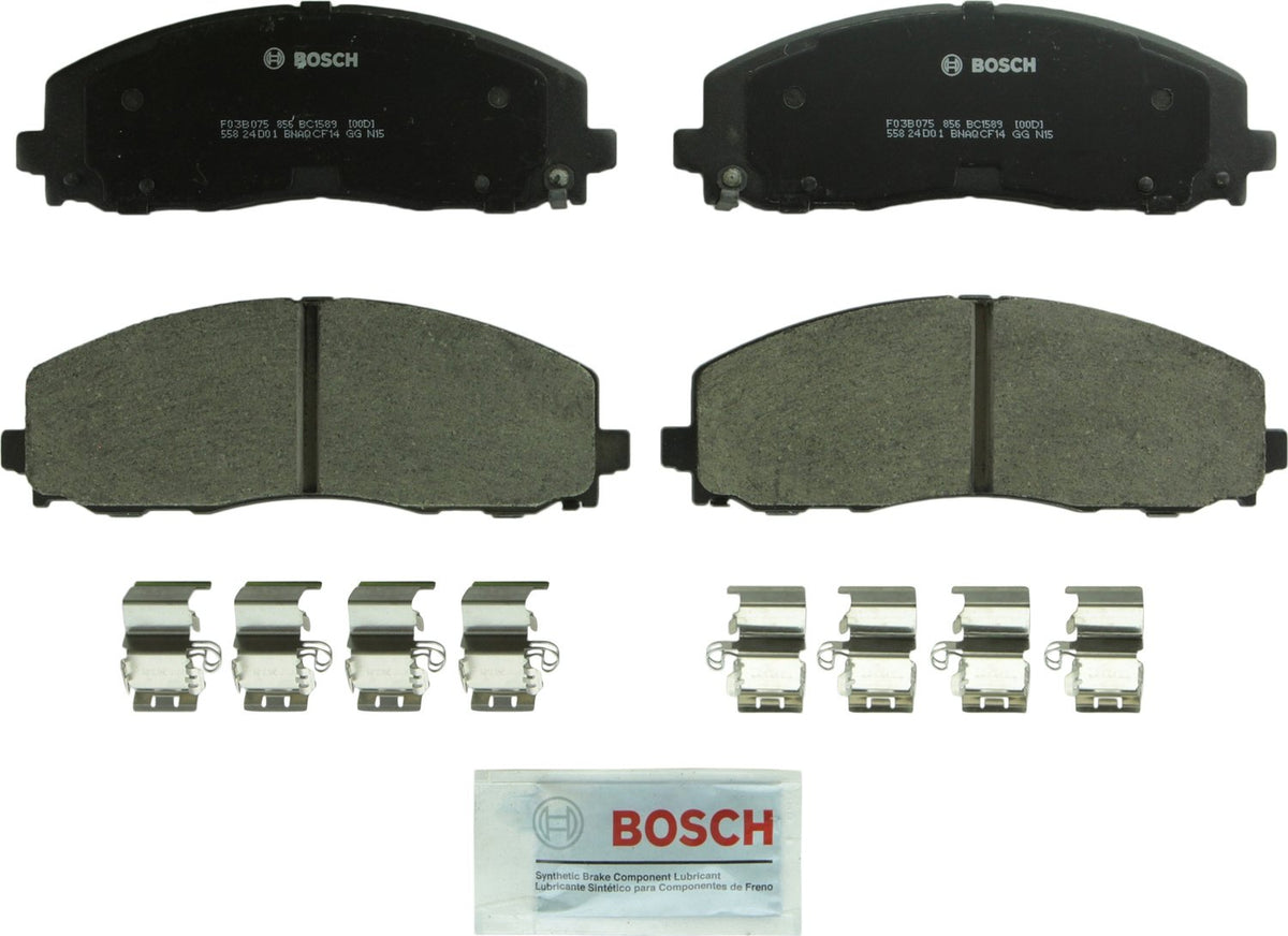 BOSCH BC1589 QuietCast Premium Ceramic Disc Brake Pad Set - Compatible with Select Chrysler Pacifica, Town & Country, Voyager; D