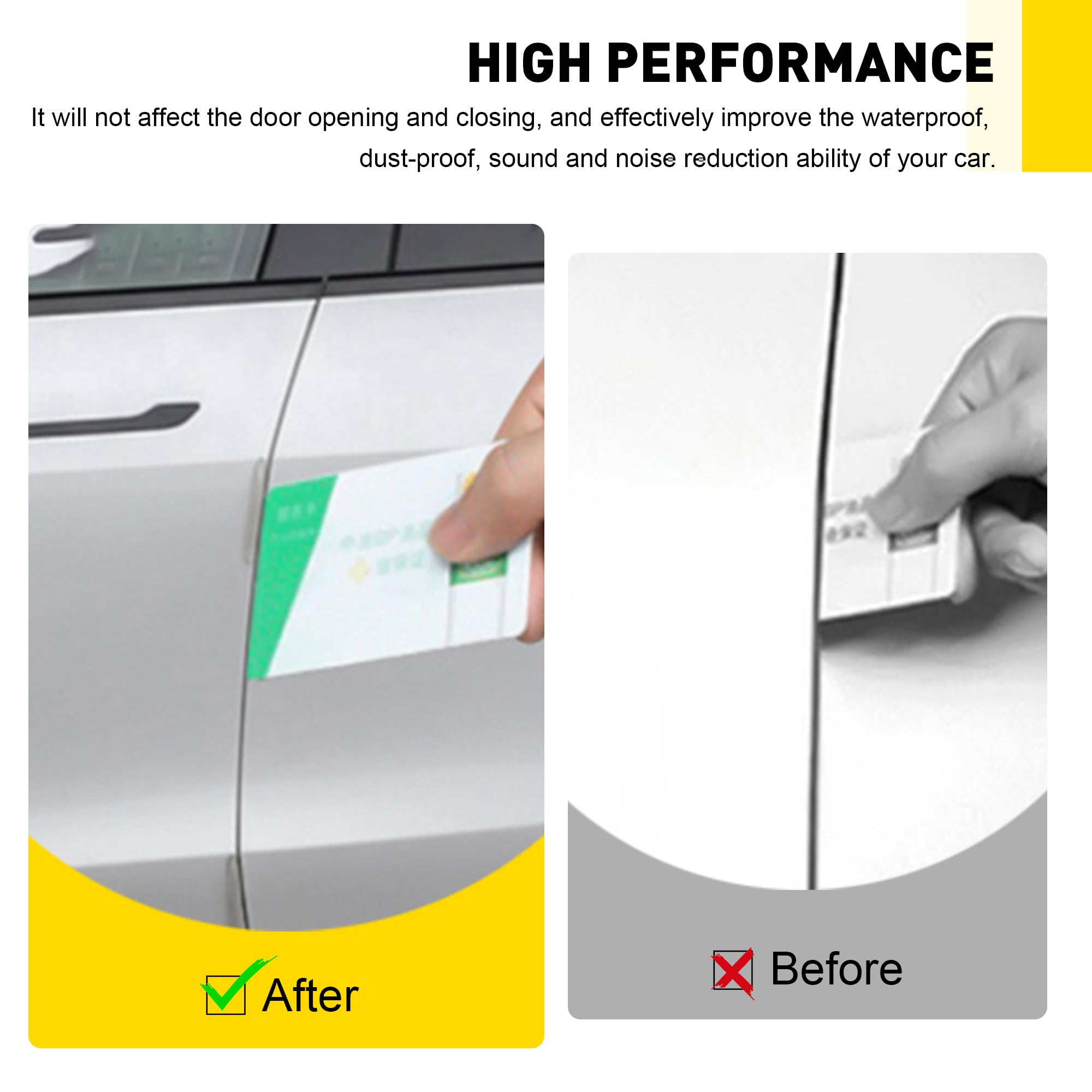 Car Weather Stripping for Tesla Model Y, Soundproof Seal for Wind Noise Reduction, Door & Trunk & A/B Pillar Rubber Seals