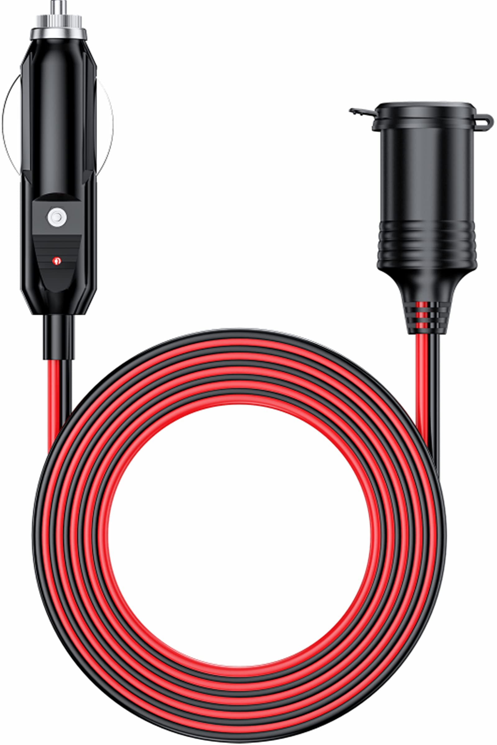 KEWIG 12/24V Car Cigarette Lighter Extension Cord - 4.9FT Cigarette Lighter Plug Cable- 16AWG Heavy Duty Extension Cable with 15