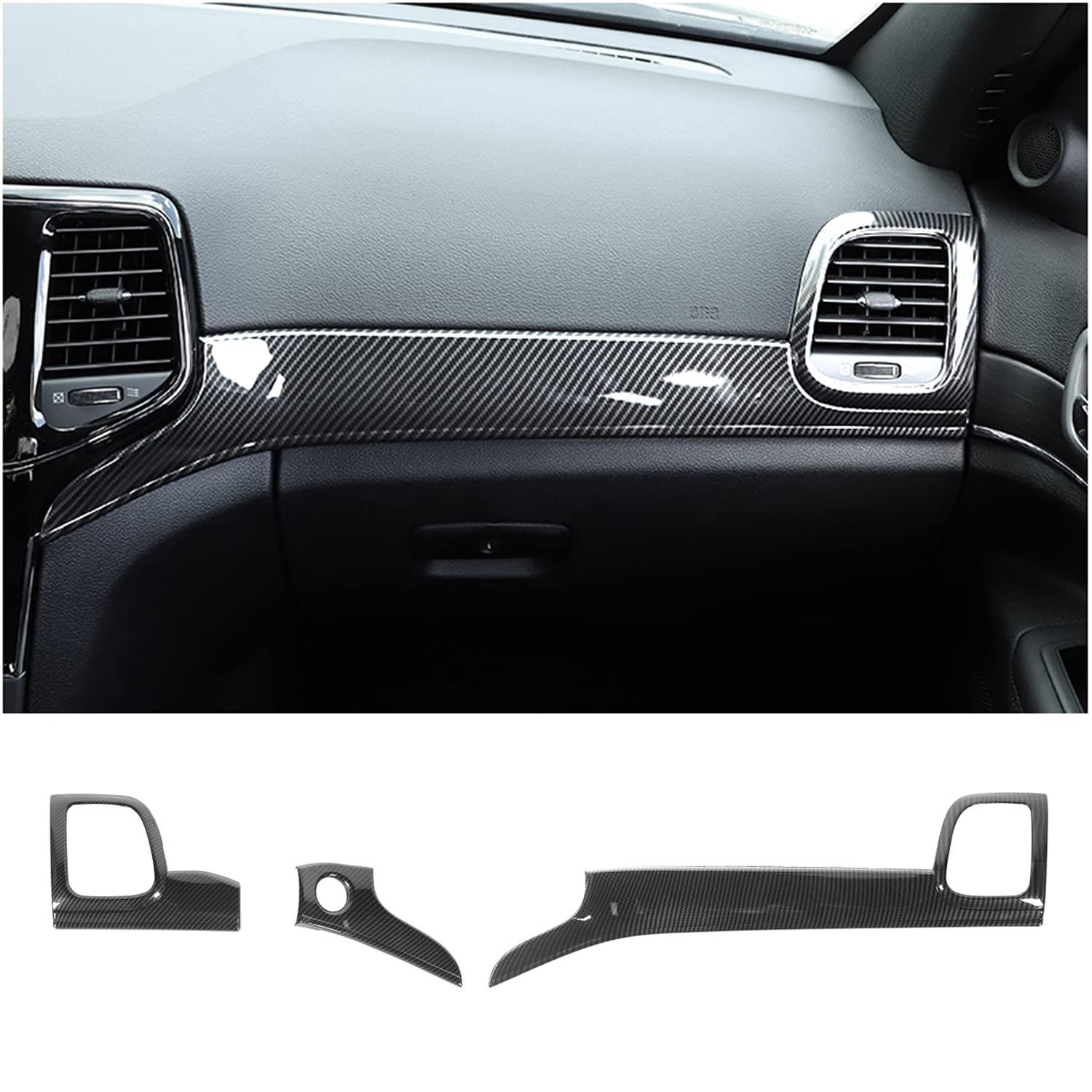YOCTM ABS Carbon Fiber Look Door Handle Cover for Jeep Grand Cherokee 2014-2021 - 4 Door Interior Accessory