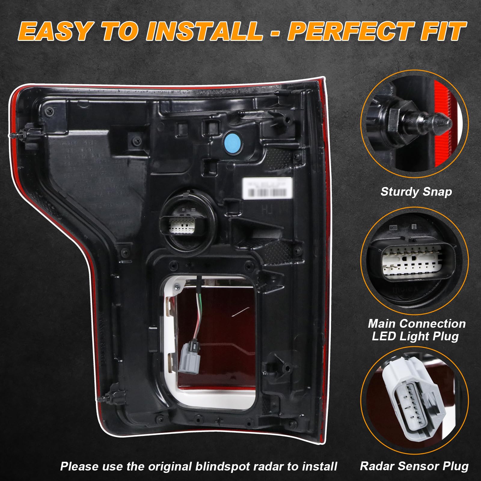 Nakuuly Led Tail Lights With Blind Spot Compatible With Ford F150 2018 2019 2020 Left Driver Side Taillight Rear Brake Lamp Sign