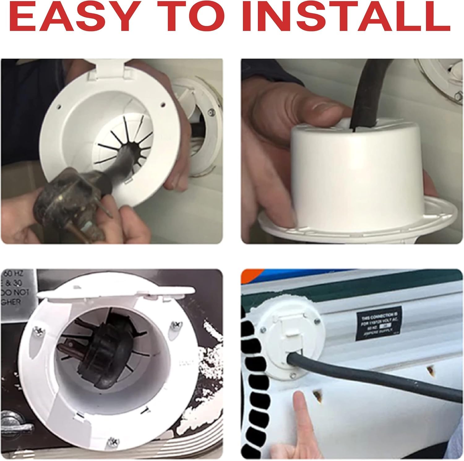 NU-SET | RV Electrical Cable Hatch | Electrical Cable Hatch | RV Accessories & Door Hardware, RV011 (White, 2 Packs)