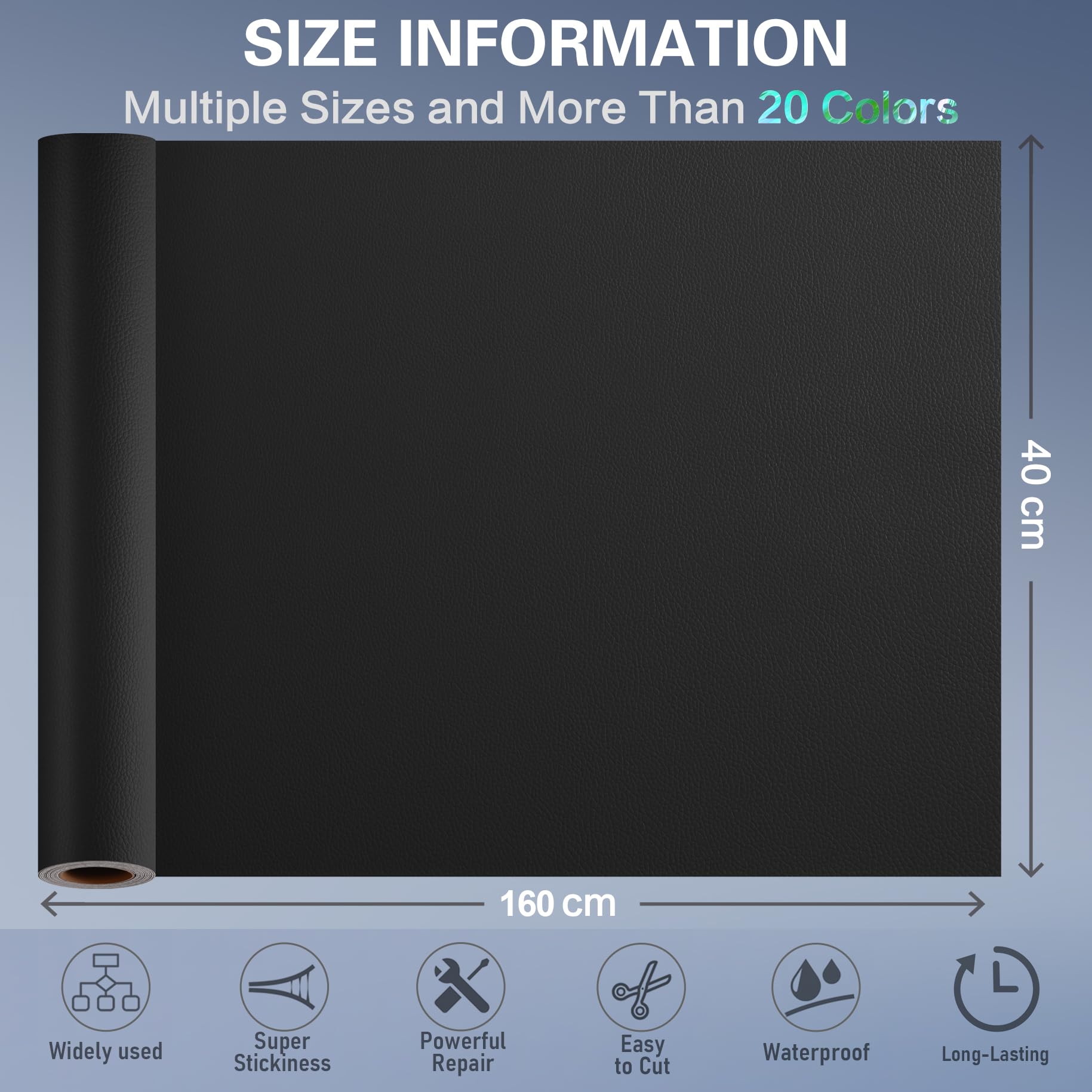 Yikda Self Adhesive Leather Repair Patch Kit, 16 In X 63 In Large Vinyl Leather Repair Tape For Furniture, Car Seat, Couch, Sofa