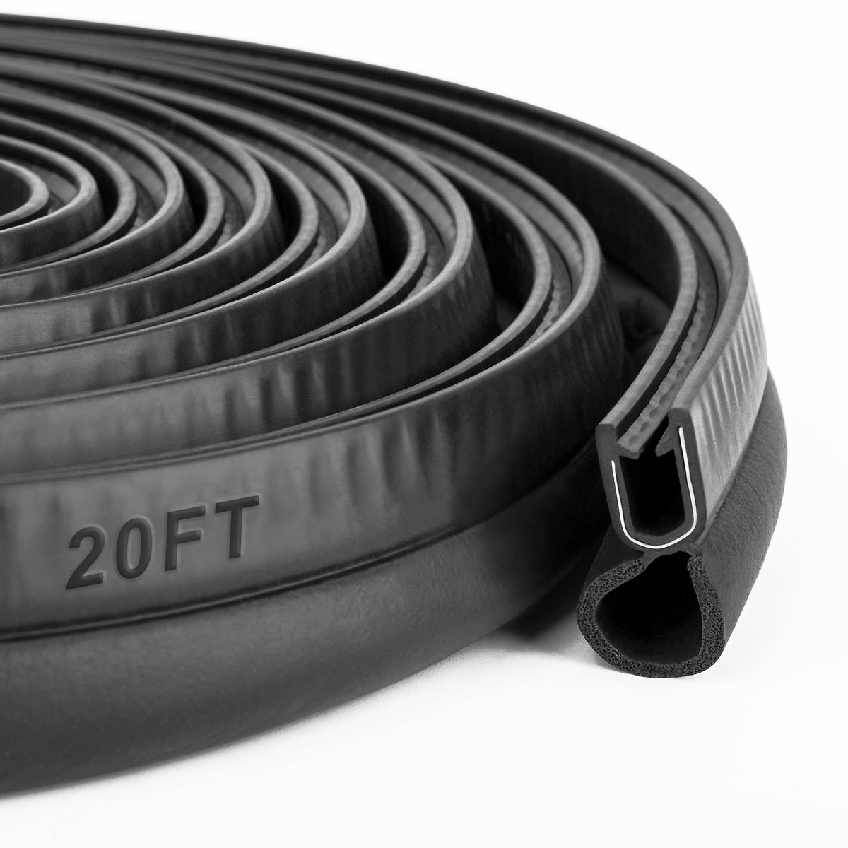 Car Trim Seal with Top Bulb - 20 Feet Car Door Rubber Seal Strip, Fits 1/16'' Edge, Automotive Weather Stripping for Cars, Boats