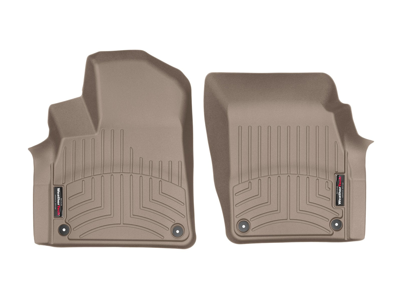 WeatherTech Custom Fit FloorLiners for Audi Q7, Q8, SQ7-1st Row (458871), Tan