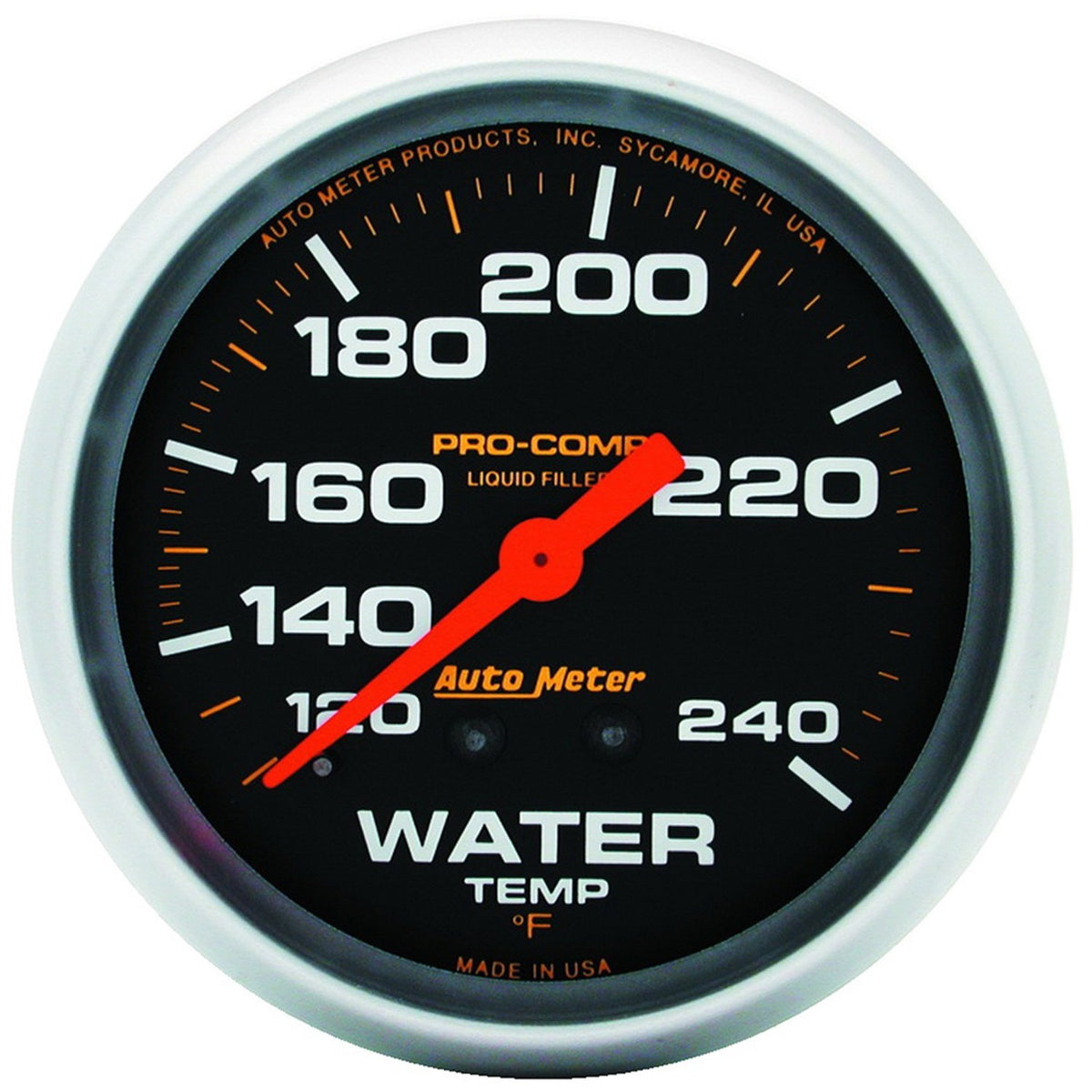 Auto Meter 5432 Water Temp 120-240F Liquid Filled 2 5/8'' Gauge, Pro-Comp
