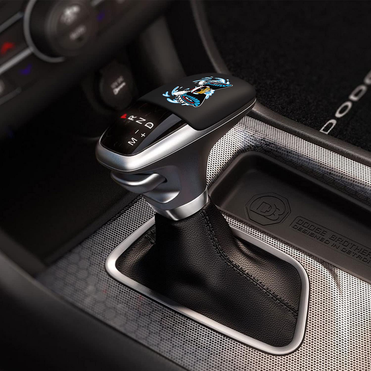 TOOLEPIC for Dodge Challenger Charger Durango Accessories 2015-2024 - Gear Shift Knob Trim Cover- ABS Plastic with Unique Scat S
